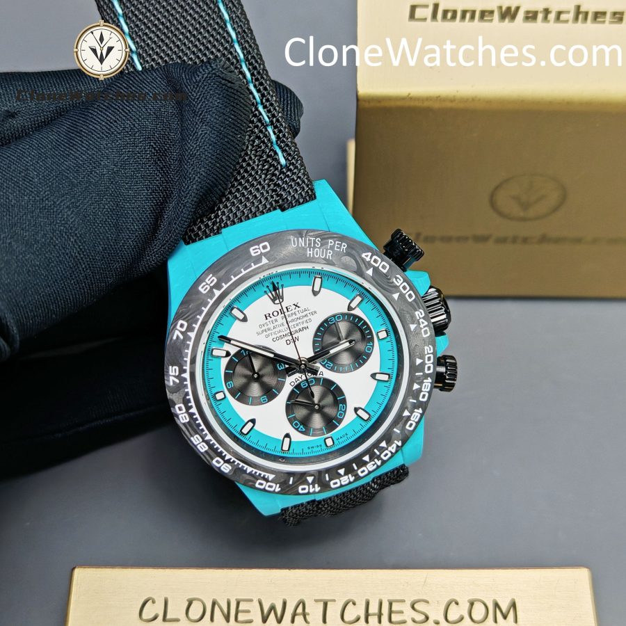 Modified Super Clone Watches 1:1 DiW Rolex Daytona Quartz Fiber CELESTE INVERT