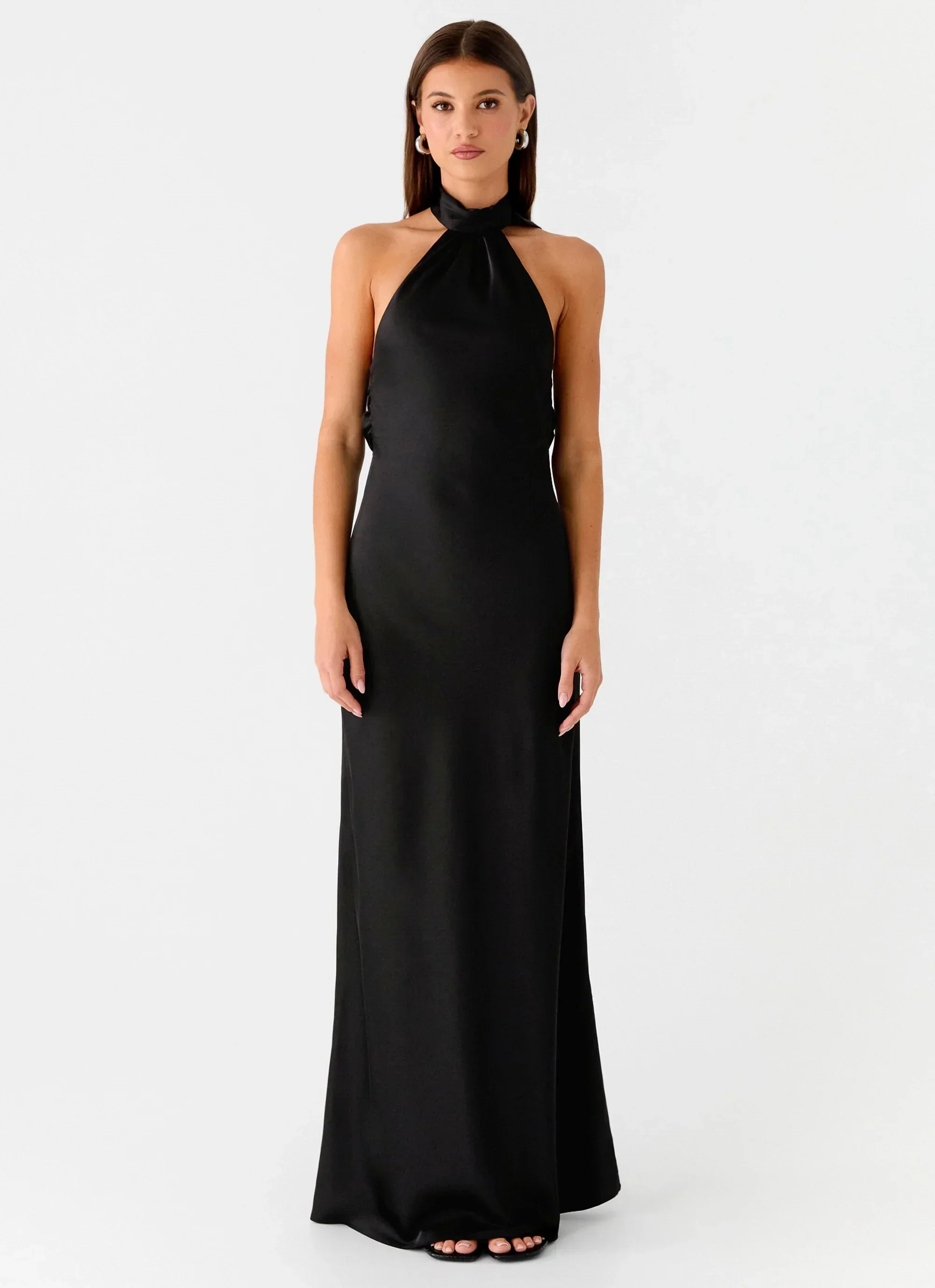 Keena Scarf Maxi Dress - Black