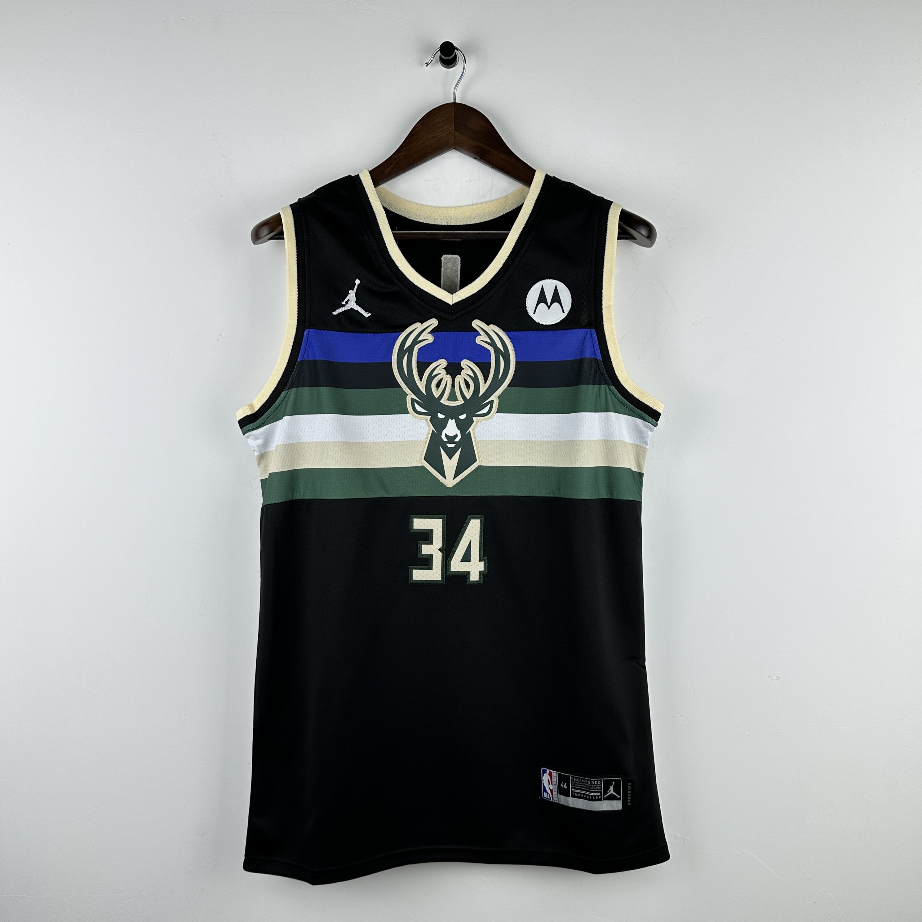Embroidered Bucks Jumpman No. 34 Giannis Antetokounmpo