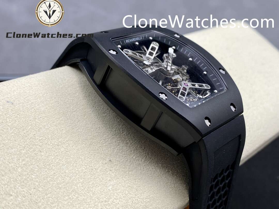 Richard Mille Super Clone Watches 1:1 RM 027 Tourbillon Black Strap