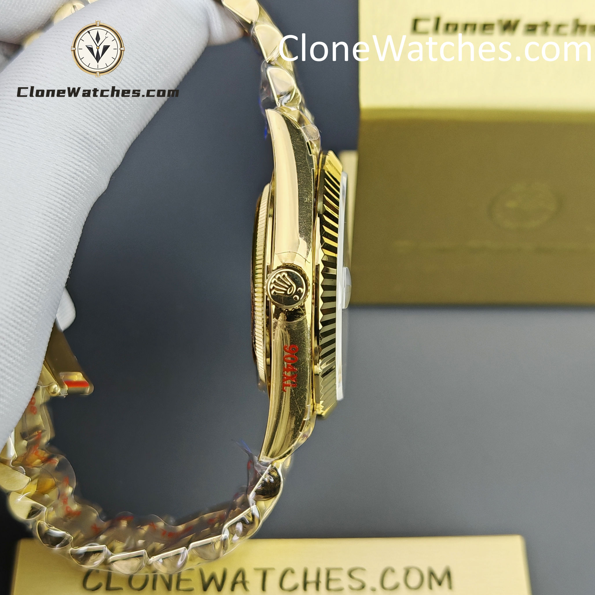 Rolex Super Clone Watches 1:1 Day Date 18K Gold White Dial 40mm m228238-0042 3255 Movement