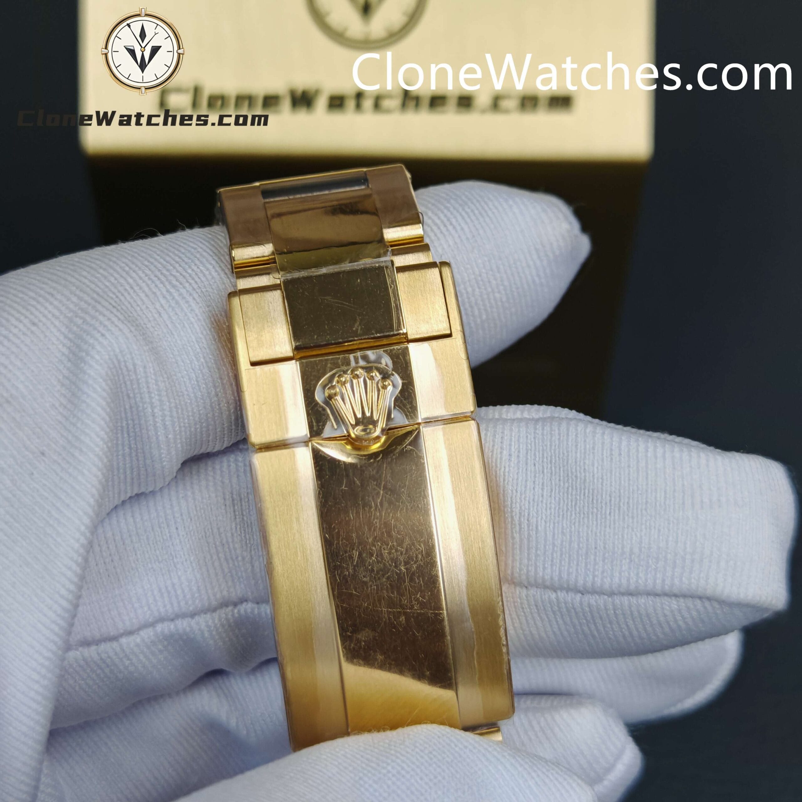Rolex Super Clone Watches 1:1 Daytona 18K Gold Black Dial M116508-0004 4130 Movement