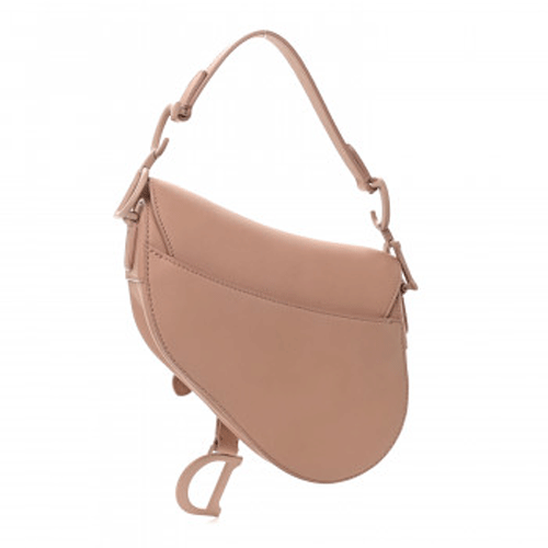 CHRISTIAN DIOR Grained Calfskin Mini Saddle Bag Blush