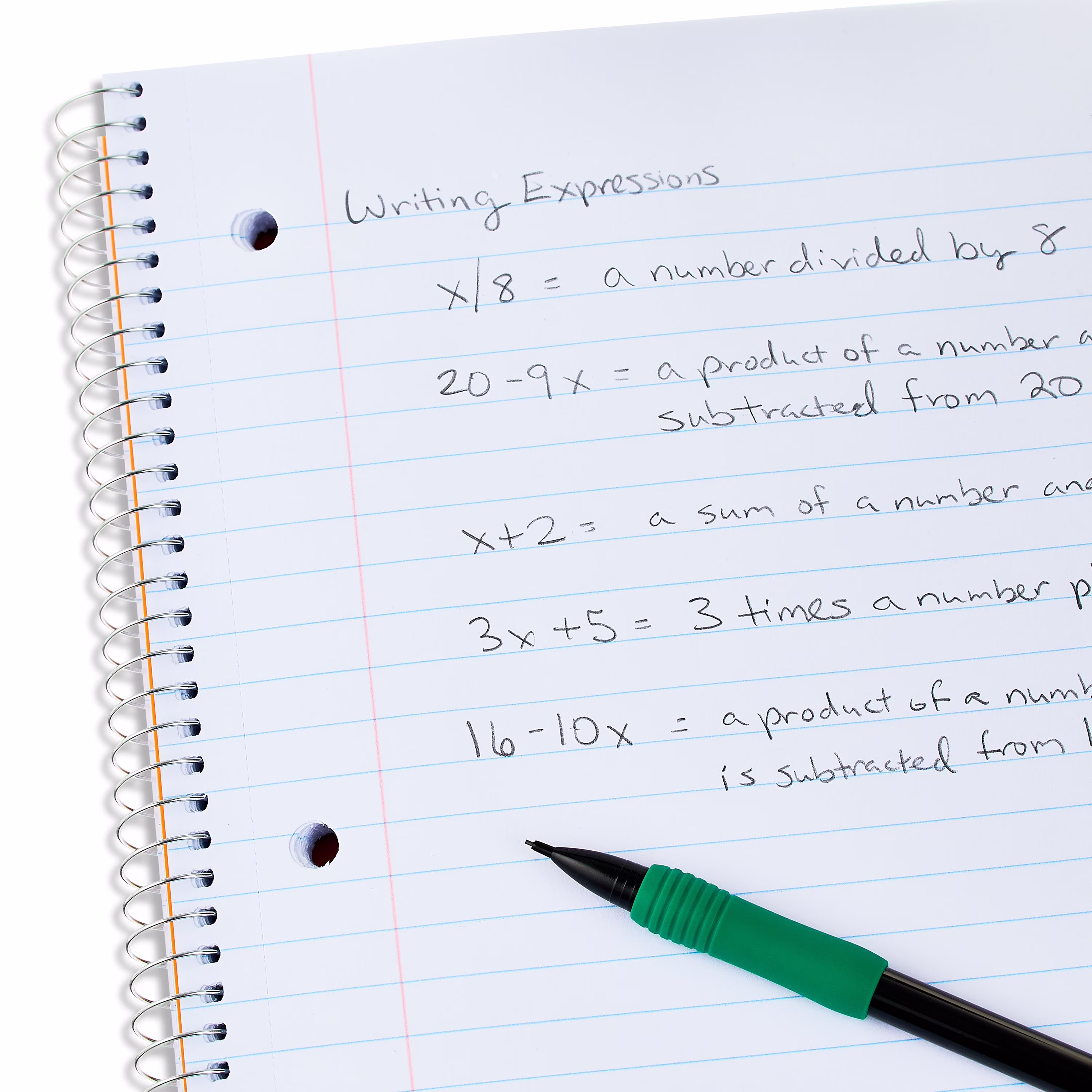 Pen+Gear Poly 1-Subject Spiral Notebook, Wide Ruled, 9 in x 11 in, 100 Sheets, Green