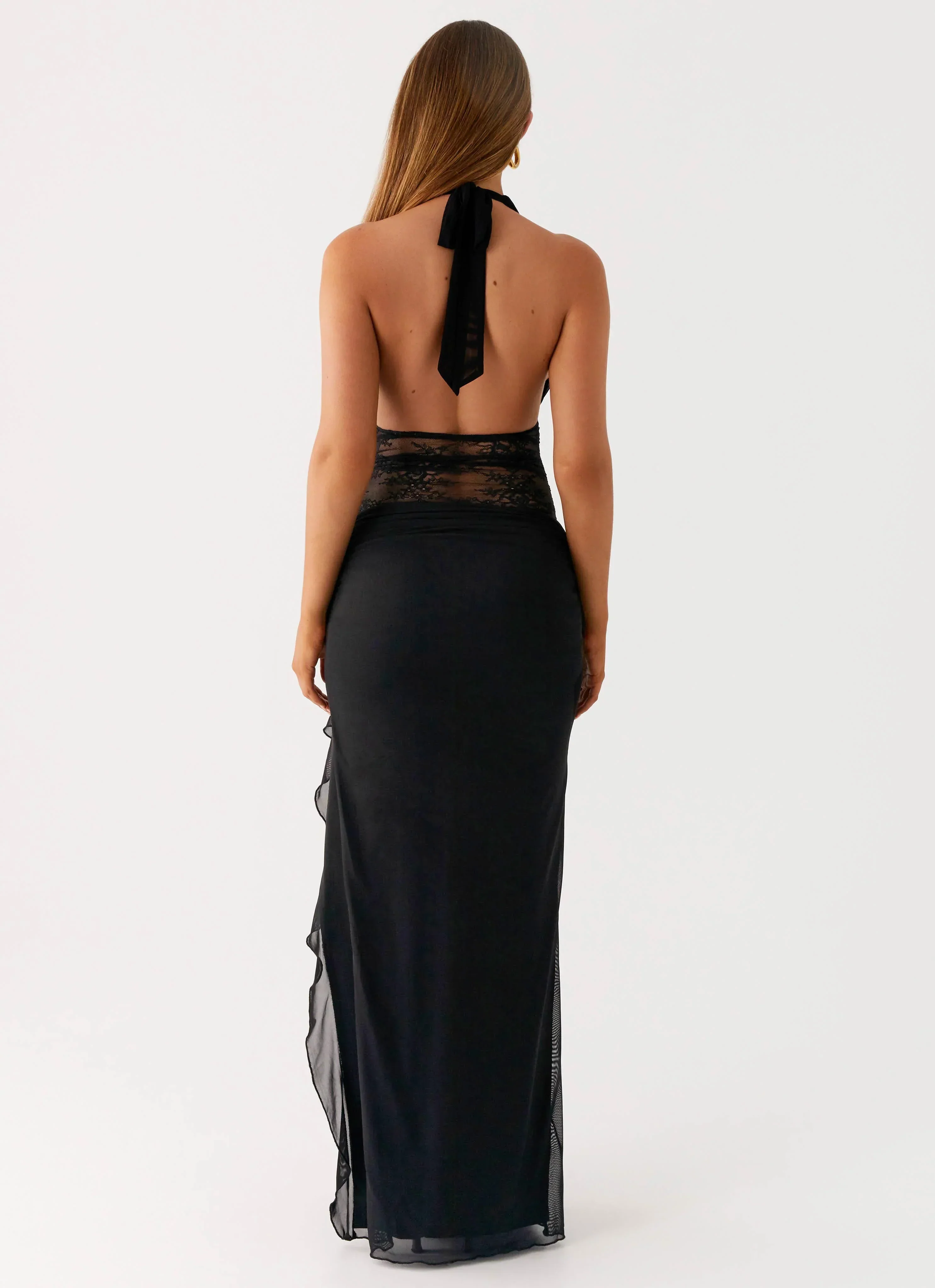 Wrenna Halter Neck Maxi Dress - Black