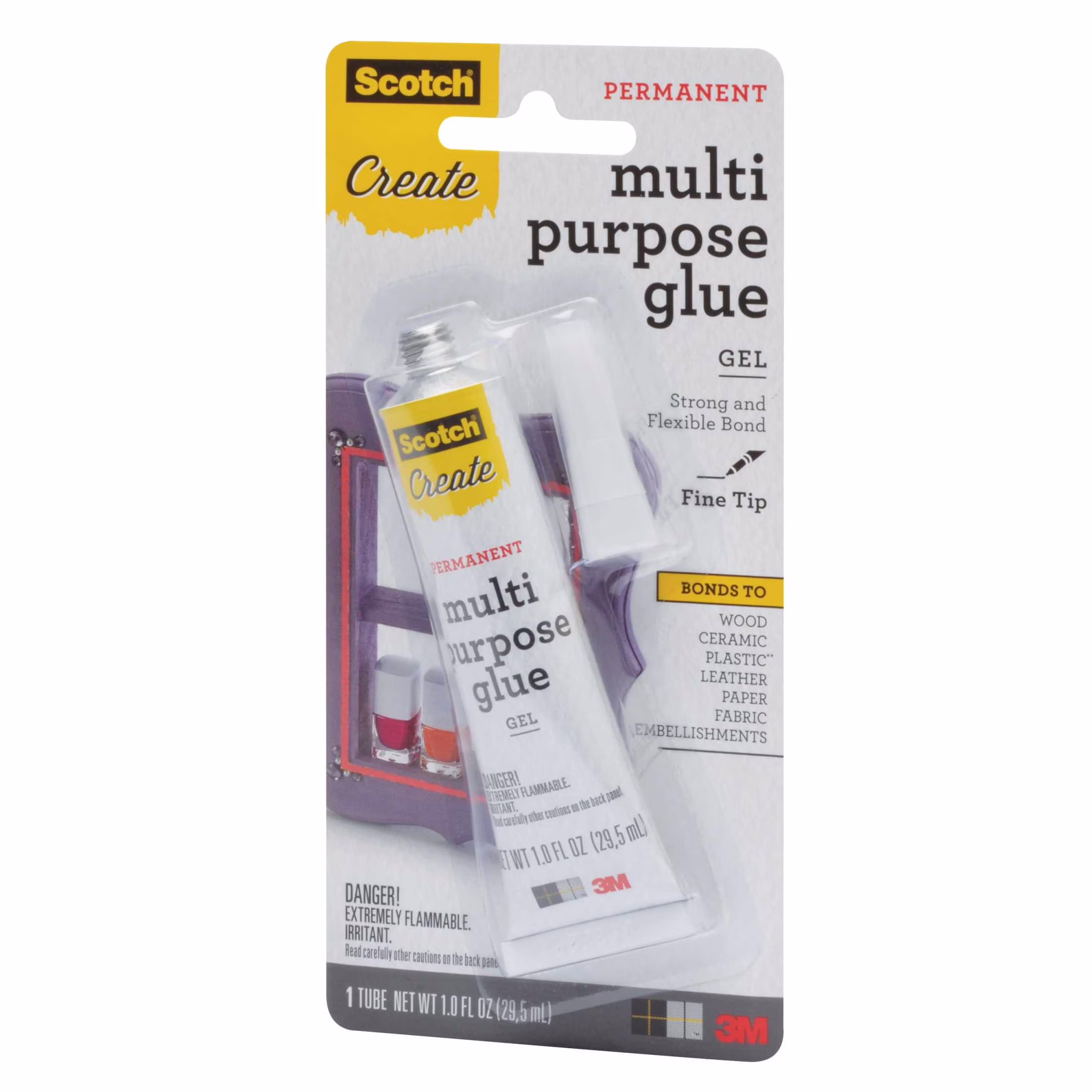 Scotch Create Permanent Multi Purpose Glue Gel, Clear, 1 fl. oz.