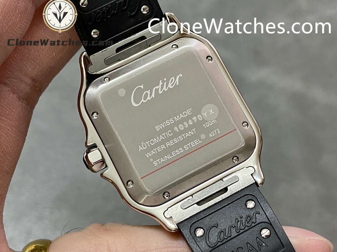 Cartier Super Clone Watches 1:1 Santos Series White Dial 39.8MM WSSA0018 Rubber Strap