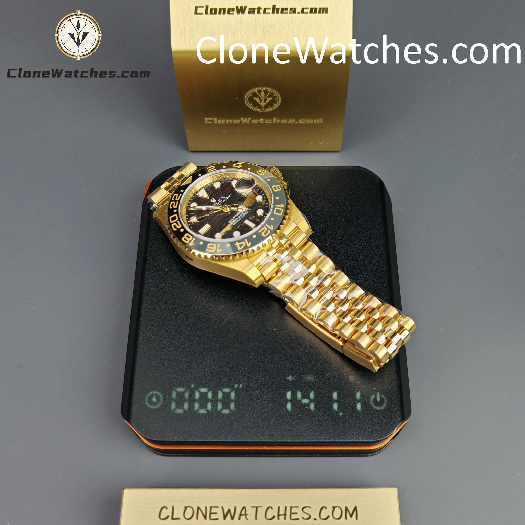 Rolex Super Clone Watches 1:1 GMT Master II 18k Gold 126718GRNR-0002 Jubilee 3285 Movement