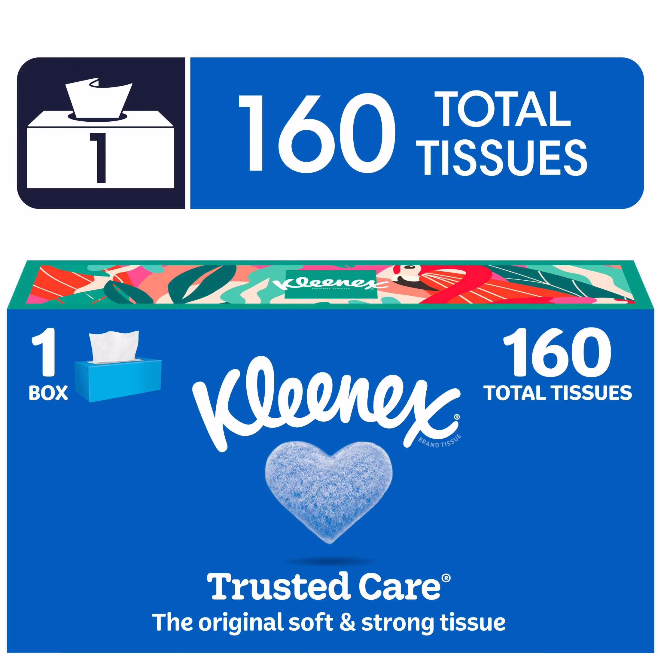 Kleenex Trusted Care 2-Ply Flat Box Facial Tissues, 6 Pack (960 Total Tissues)
