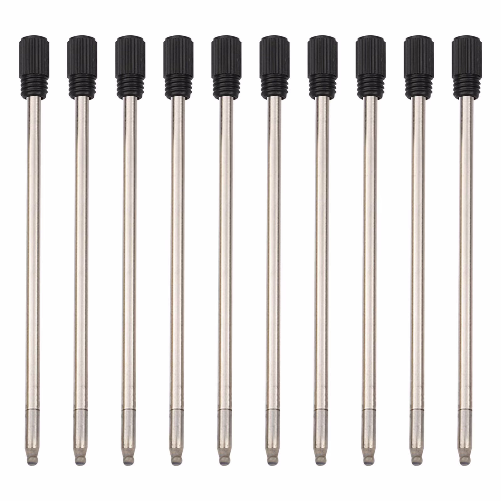 Short Ballpoint Pen Refill 70mm Length, 1.0mm Medium Point Crystal Pen Core, Smooth Writing Ink Replacement For Mini Pens, Black Ink 10 Pack (Black, 7CM)