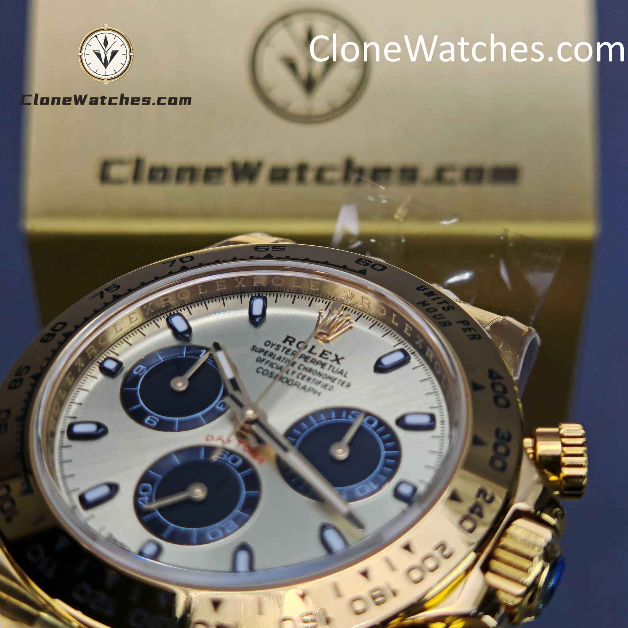 Rolex Super Clone Watches 1:1 Daytona 18K Gold Dial M116508-0014 4130 Movement