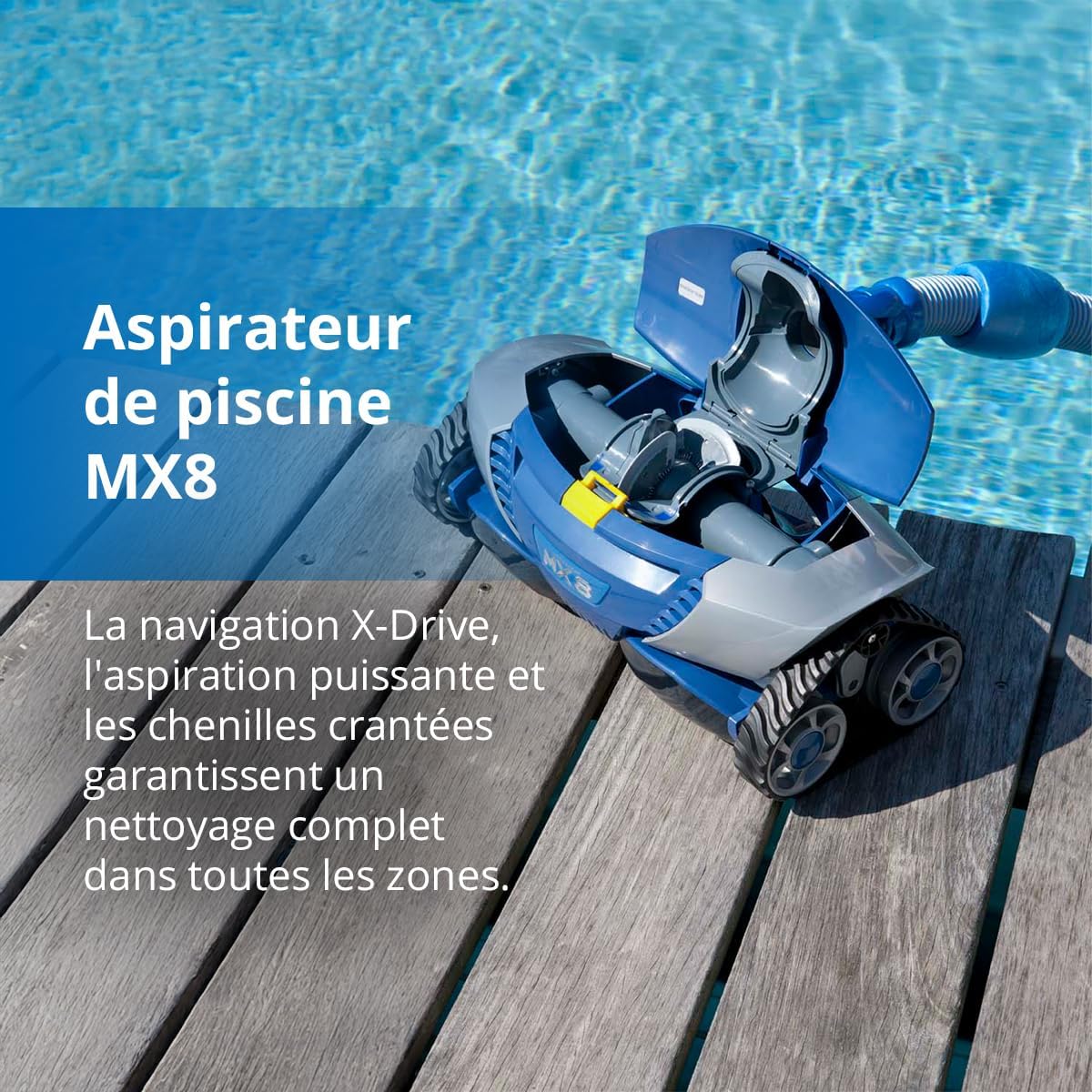 Robot piscine hydraulique MX8 fond parois aspiration mécanique piscines 12 x 6 m