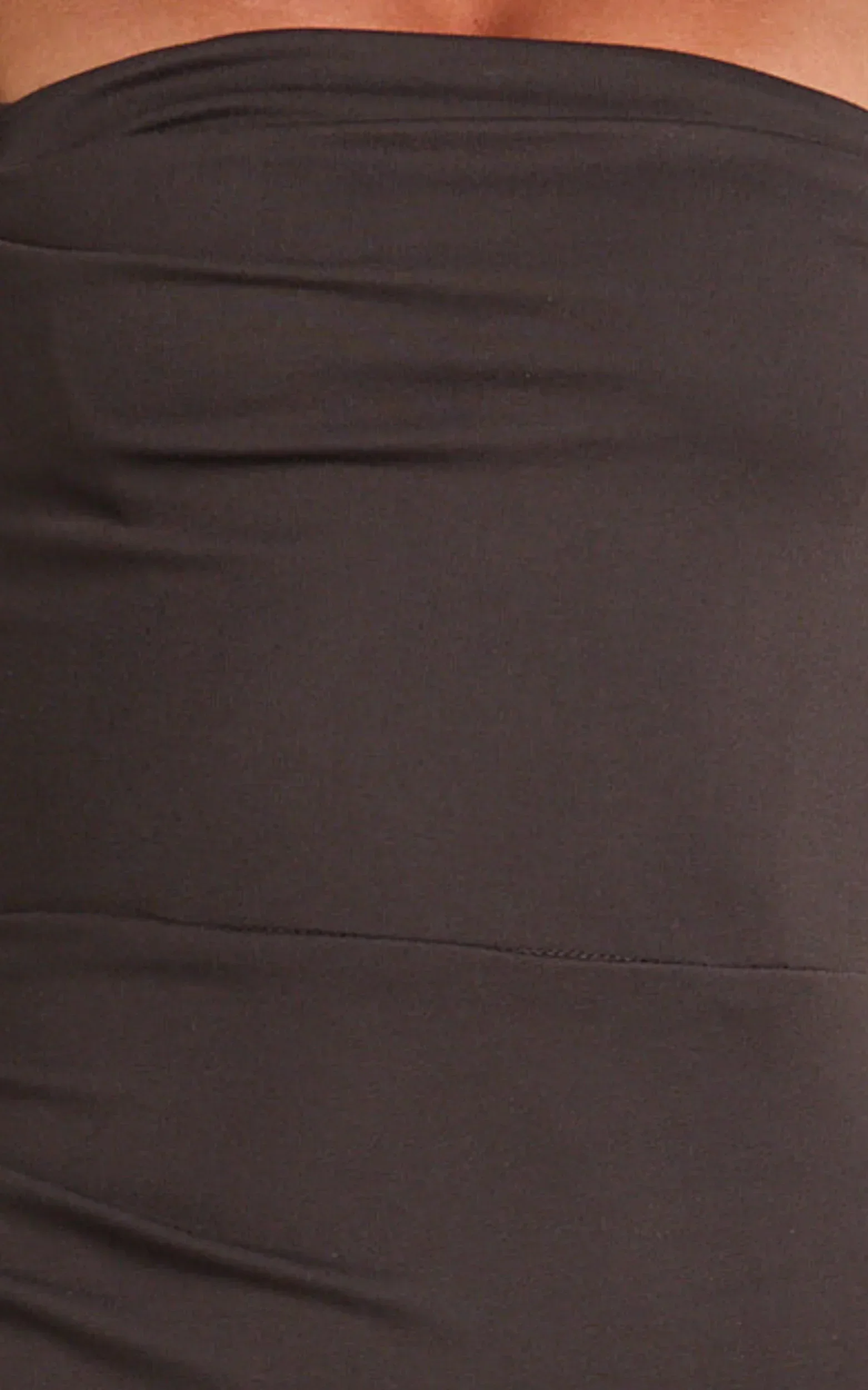 Tiffy Midi Dress - Square Neck Ruched Bodycon Dress in Chocolate