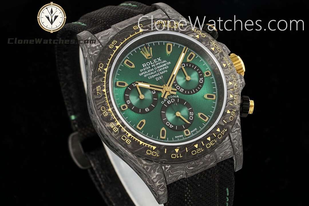 Modified Super Clone Watches 1:1 DiW Rolex Daytona NTPT Carbon GRADIENT GREEN GOLD