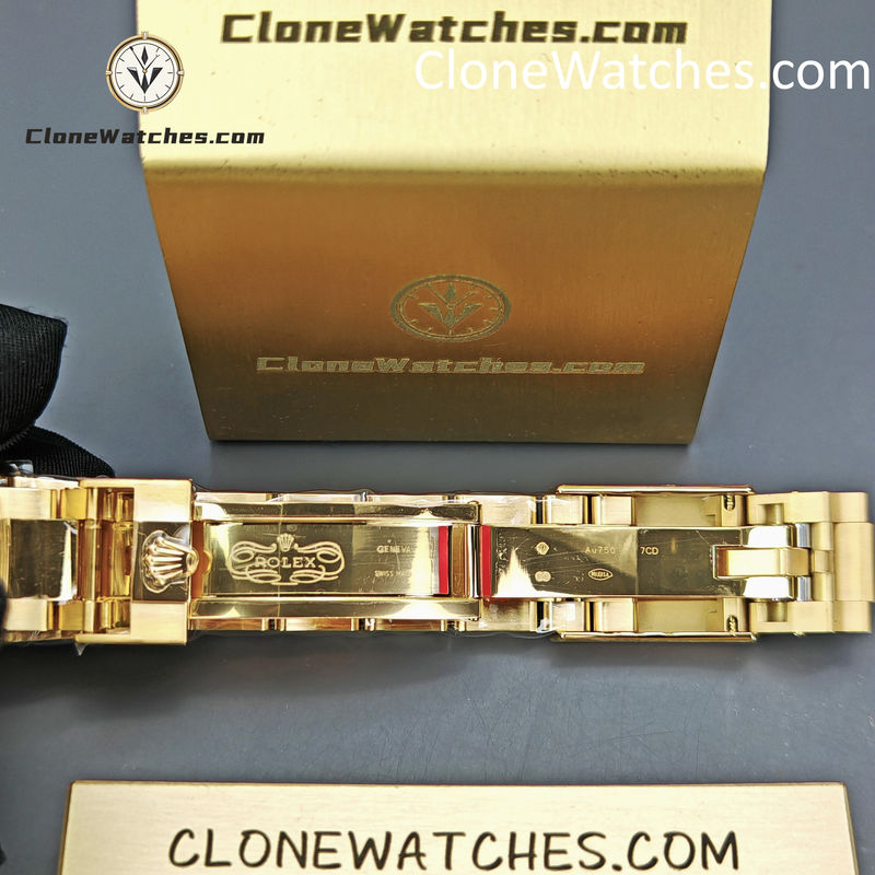 Rolex Super Clone Watches 1:1 Daytona 18K Gold Black Dial M116508-0009 4130 Movement