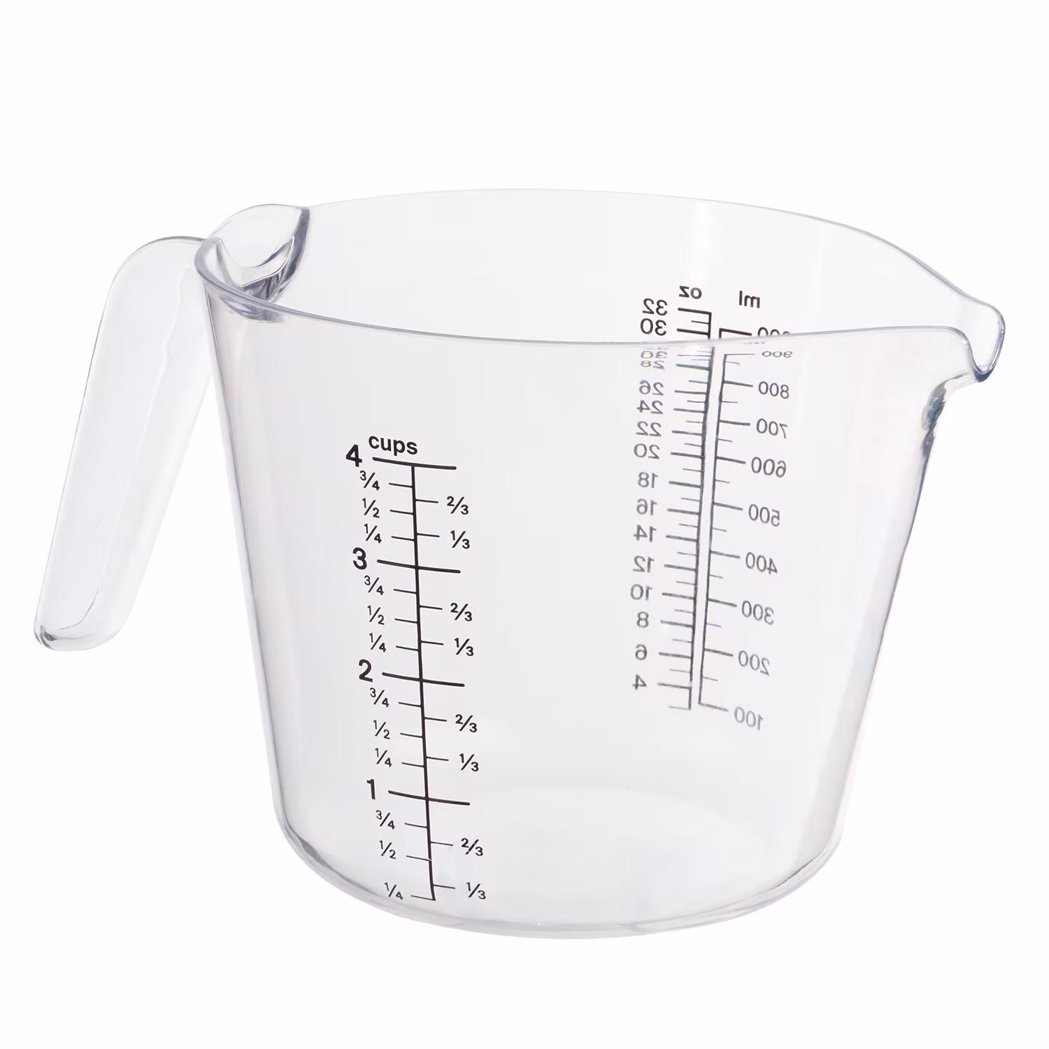 Mainstays 4-Cup Large Spout Plastic Measuring Cup, 32 oz, Clear
