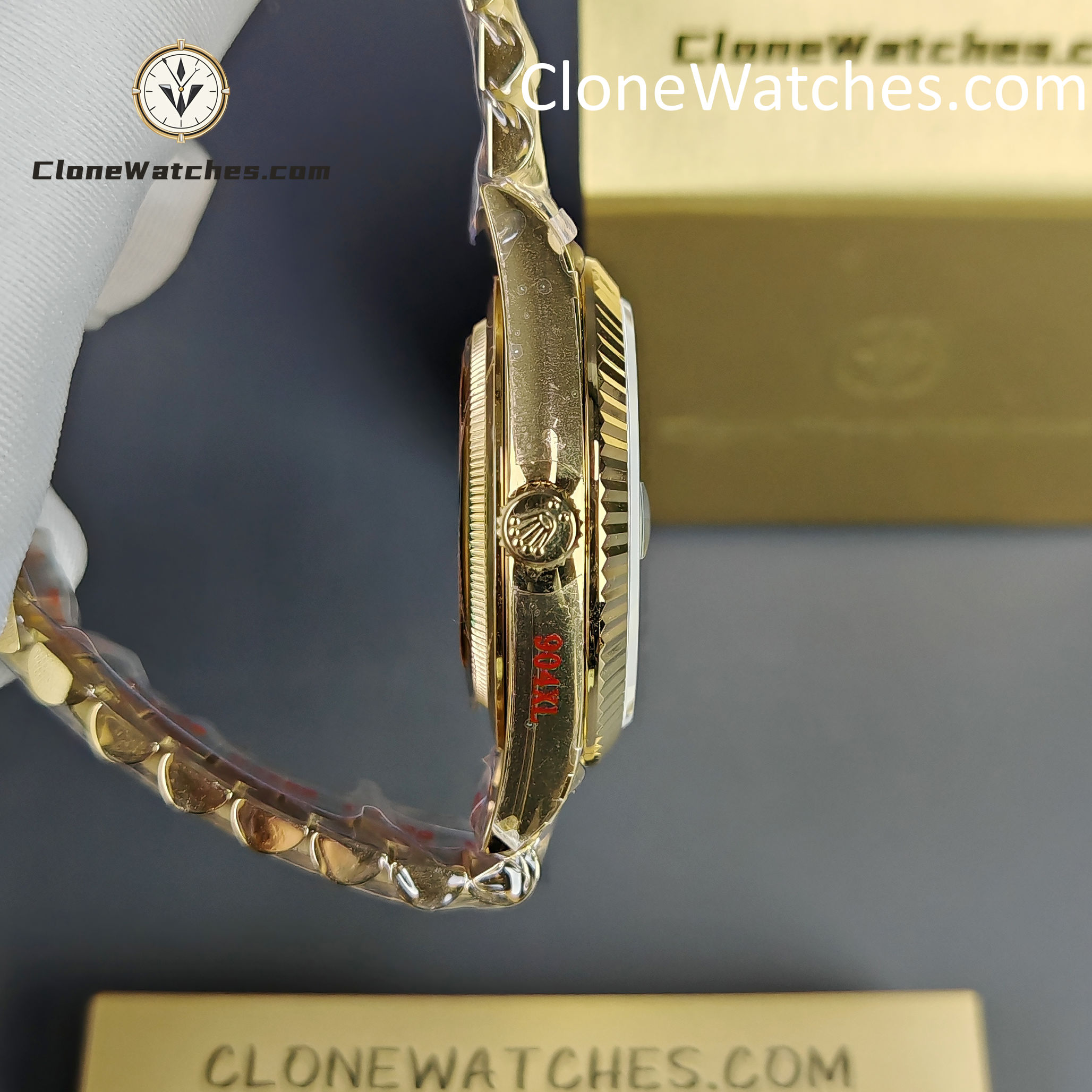 Rolex Super Clone Watches 1:1 Day Date 18K Gold Green Dial 40mm m228238-0069 3255 Movement