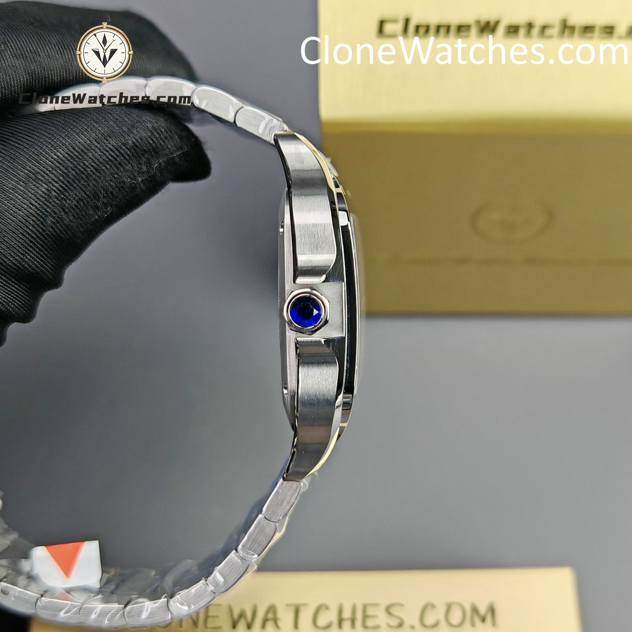 Cartier Super Clone Watches 1:1 Santos Series Gradient Brown Dial 35.1MM WSSA0065