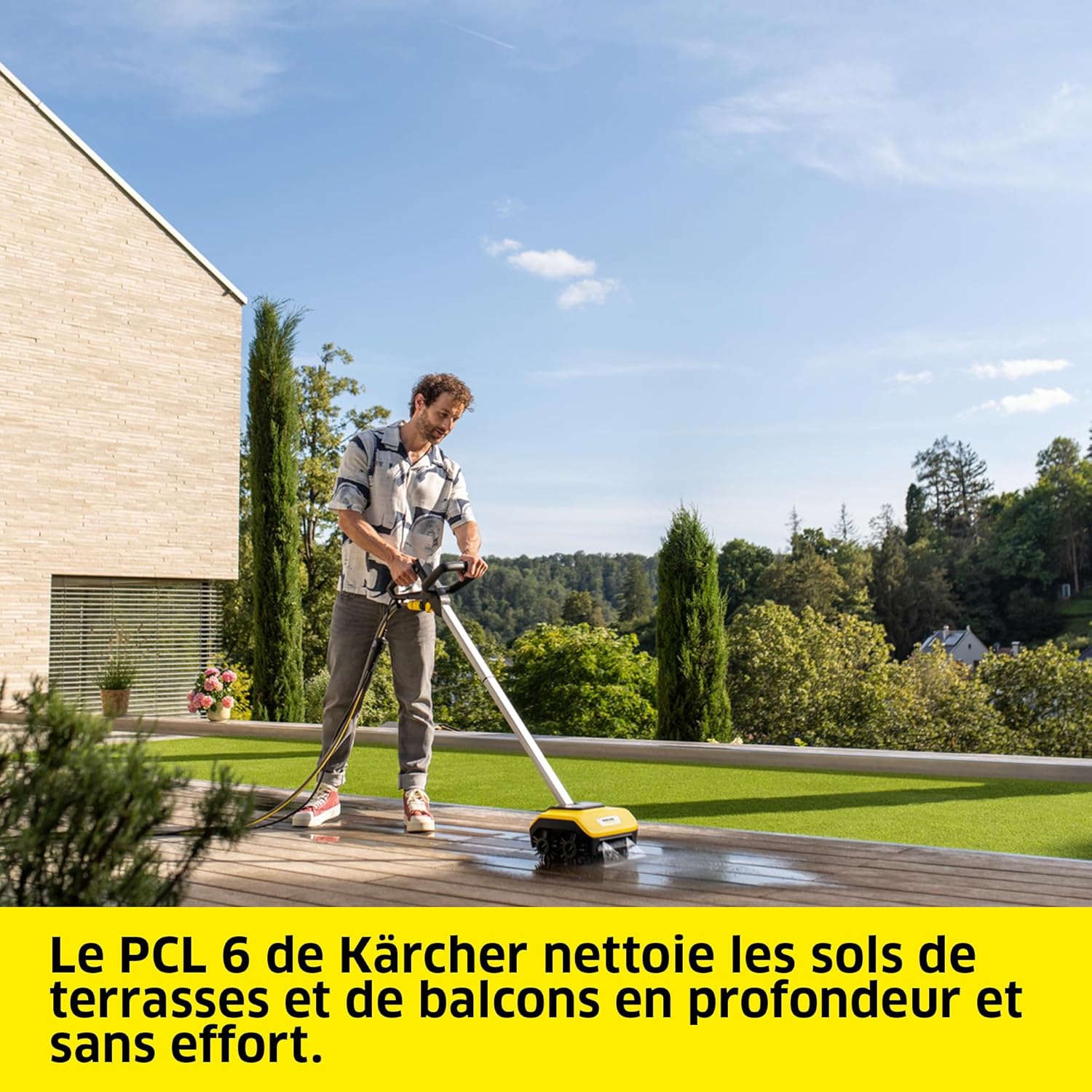 Nettoyeur terrasses 10 bar 180 l h largeur 300 mm brosses 600 800 tr min