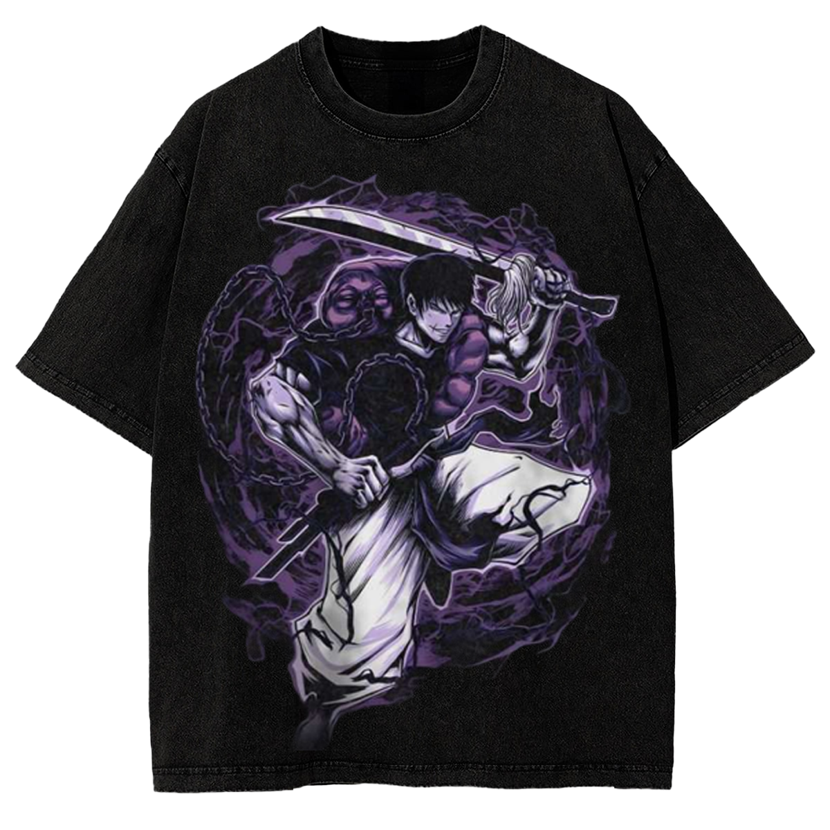 Jujutsu Kaisen Toji Fushiguro Anime Washed Retro Graphic Oversized Vintage Tee Shirt