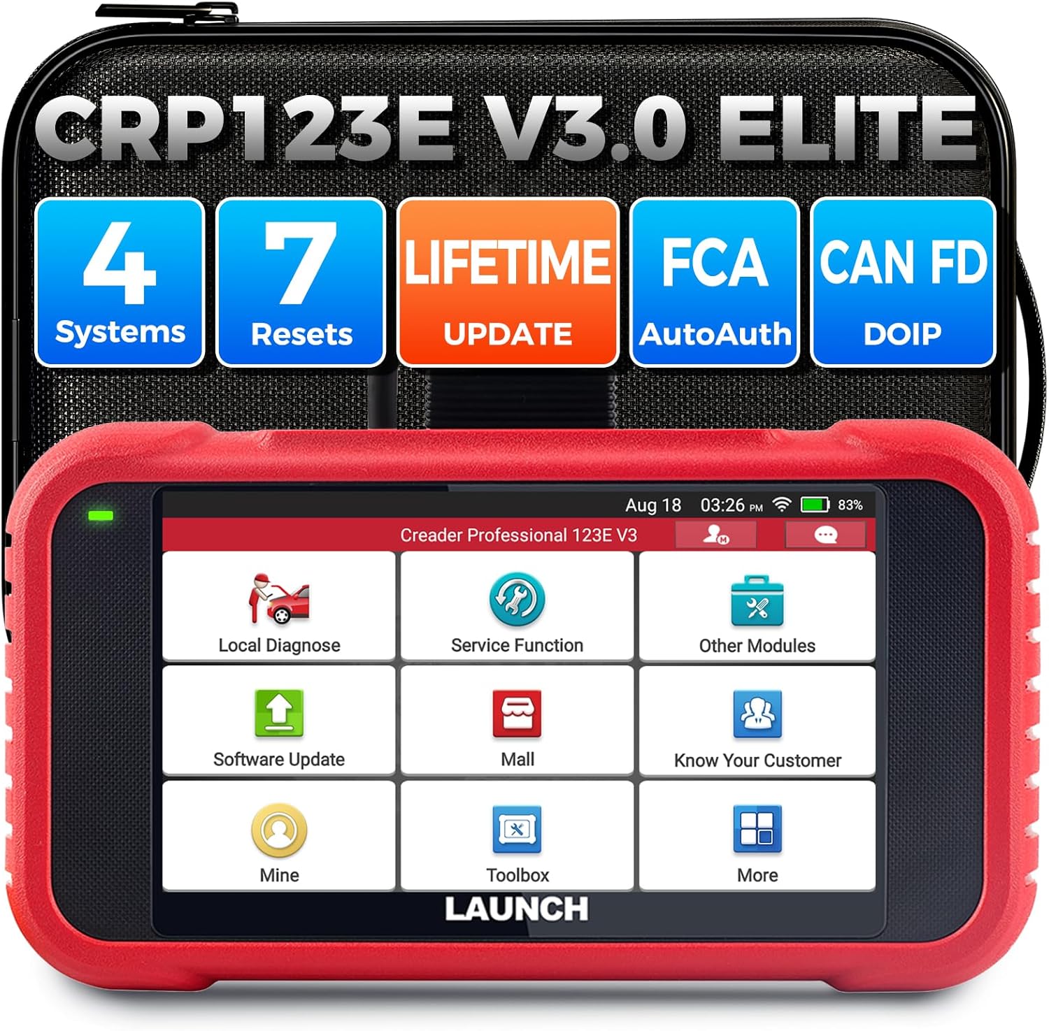 Valise diagnostic auto OBD2 4 systèmes avec réinitialisations multiples