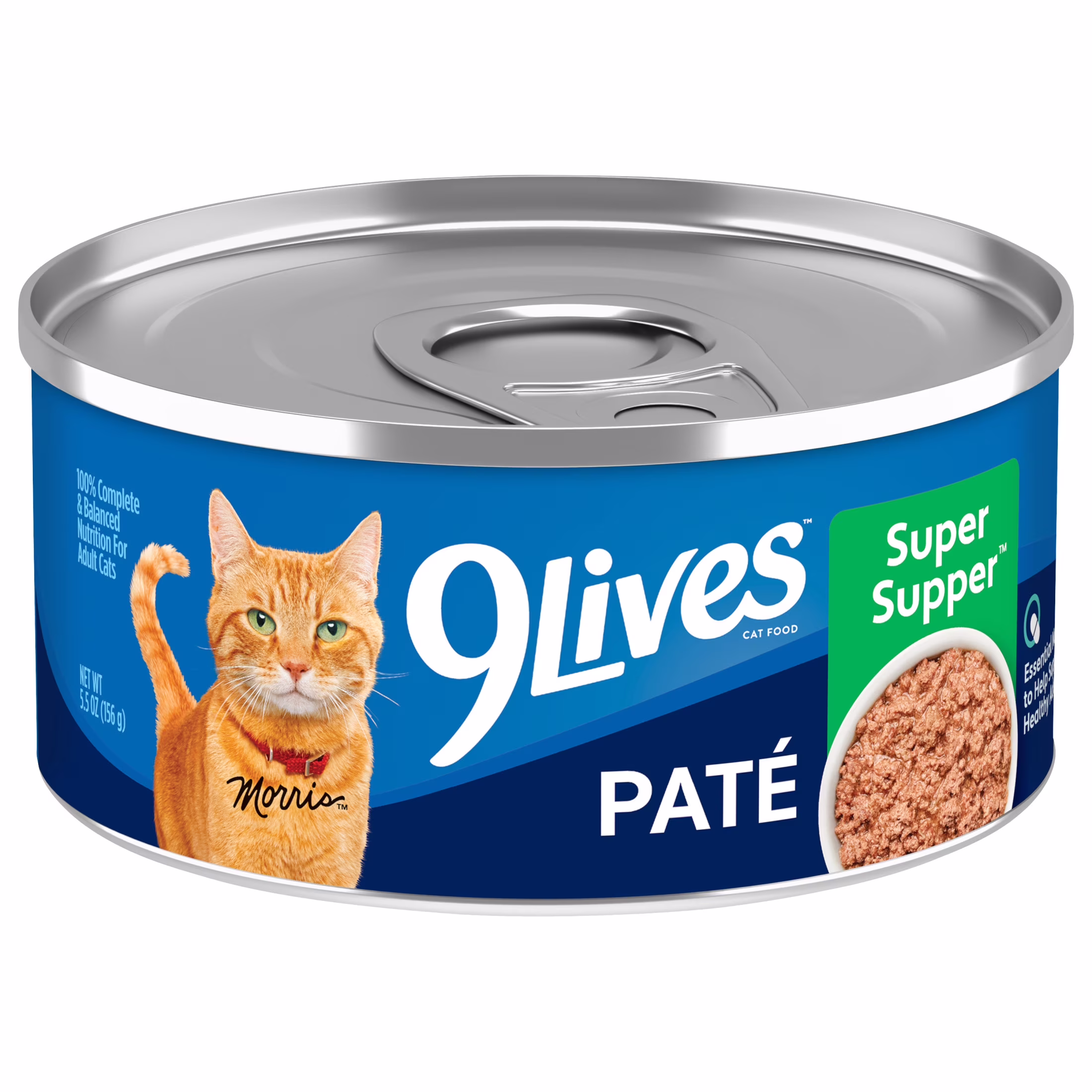 9Lives Super Supper Paté Wet Cat Food with Real Fish and Chicken, 5.5 oz Can