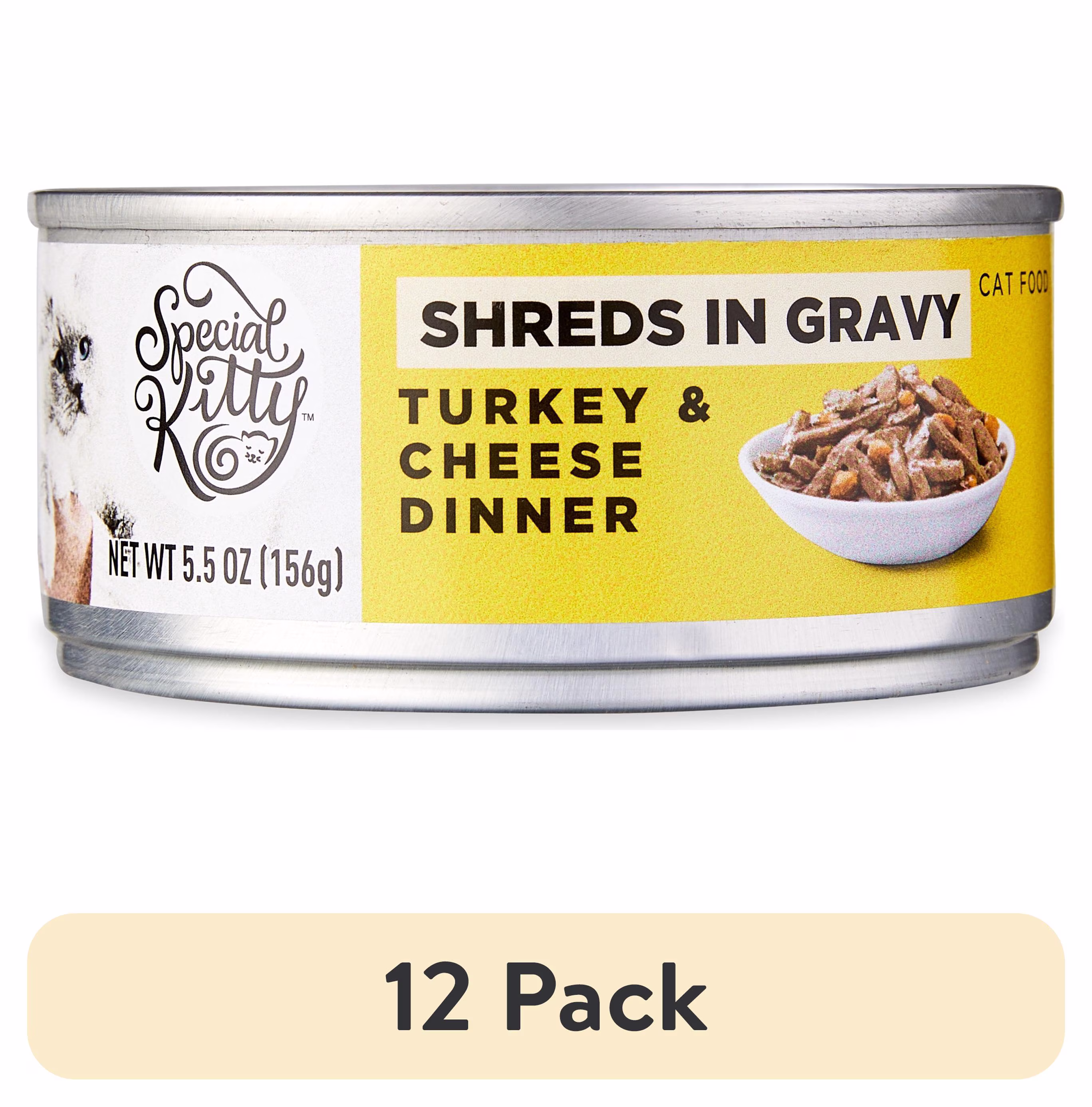 Special Kitty Turkey & Cheese Wet Cat Food in Gravy, 5.5 oz Can