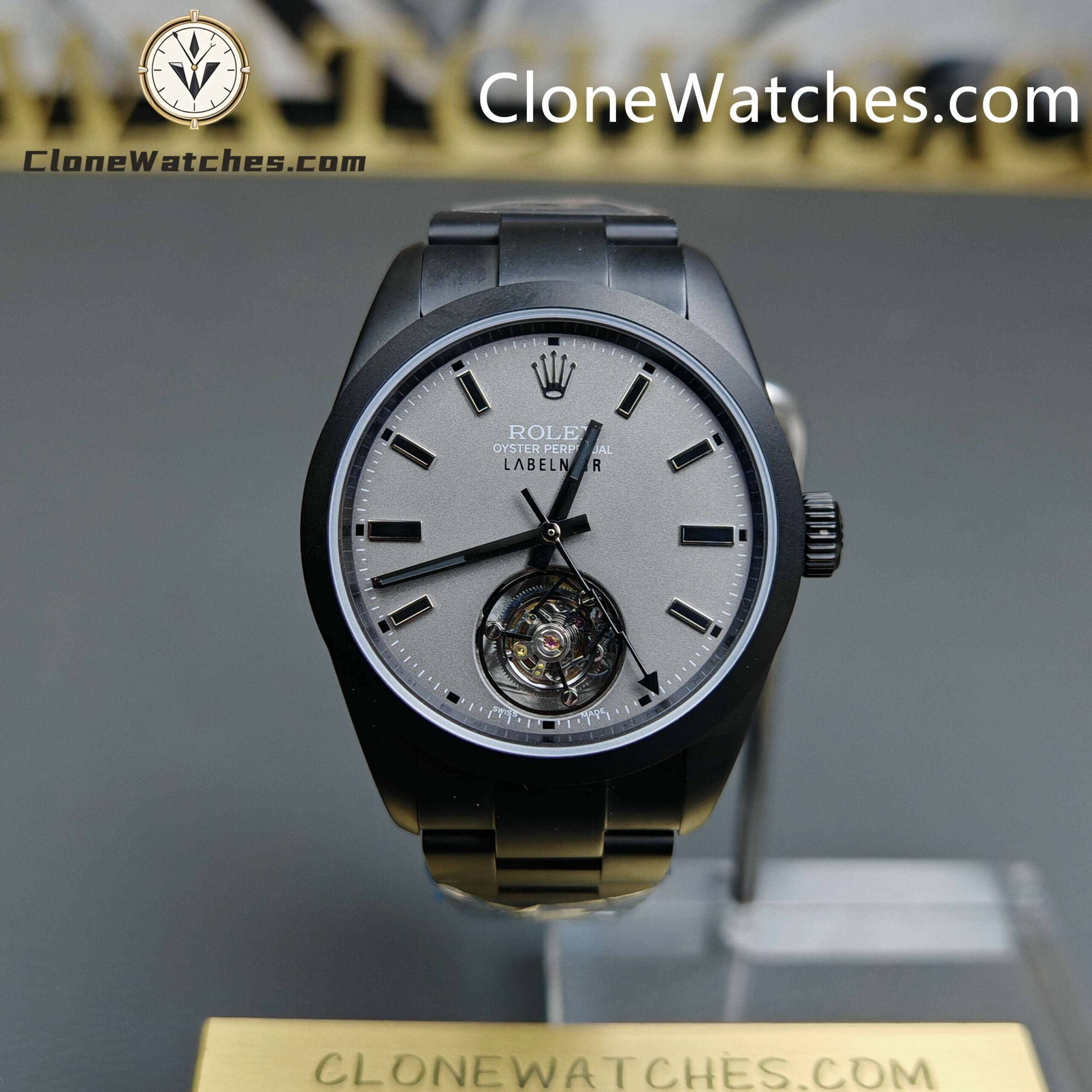 Modified Super Clone Watches 1:1 Rolex Tourbillon All Black Automatic movement