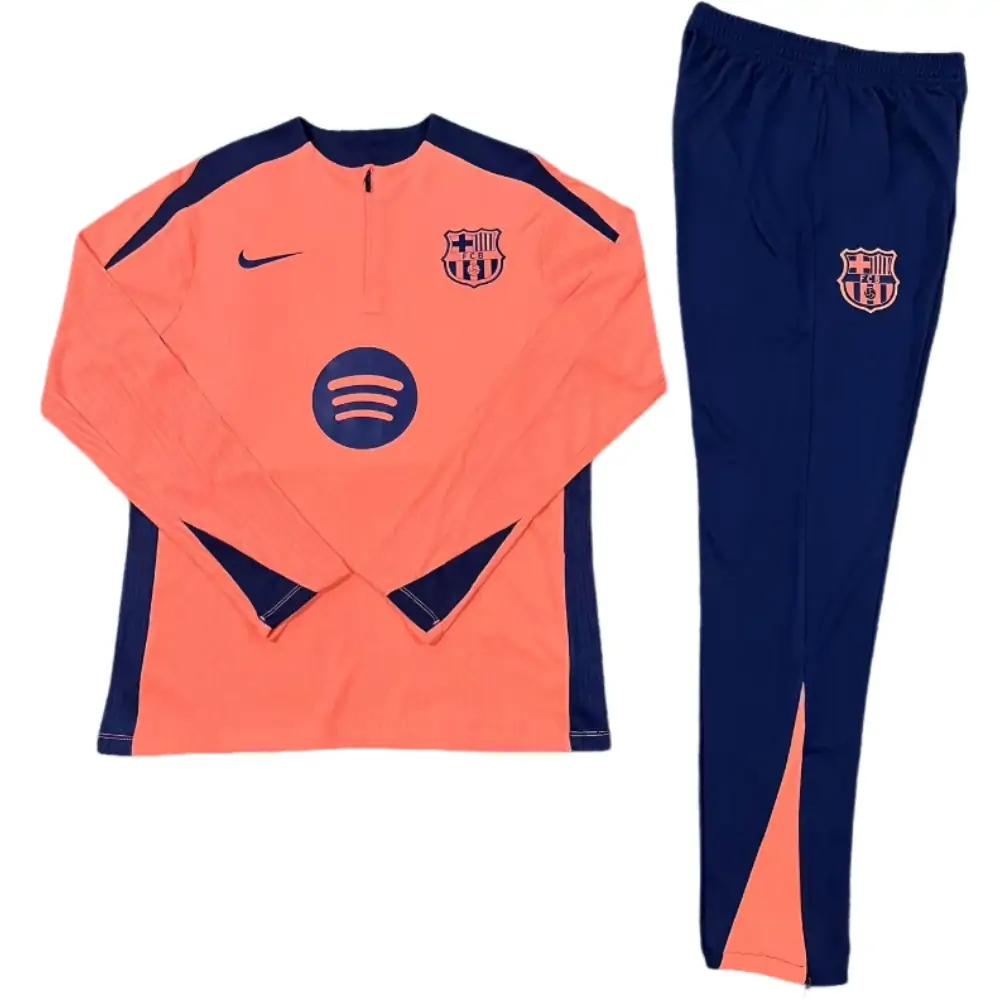 2024-25 New Season Barcelona Orange Pink Children's Training Suit