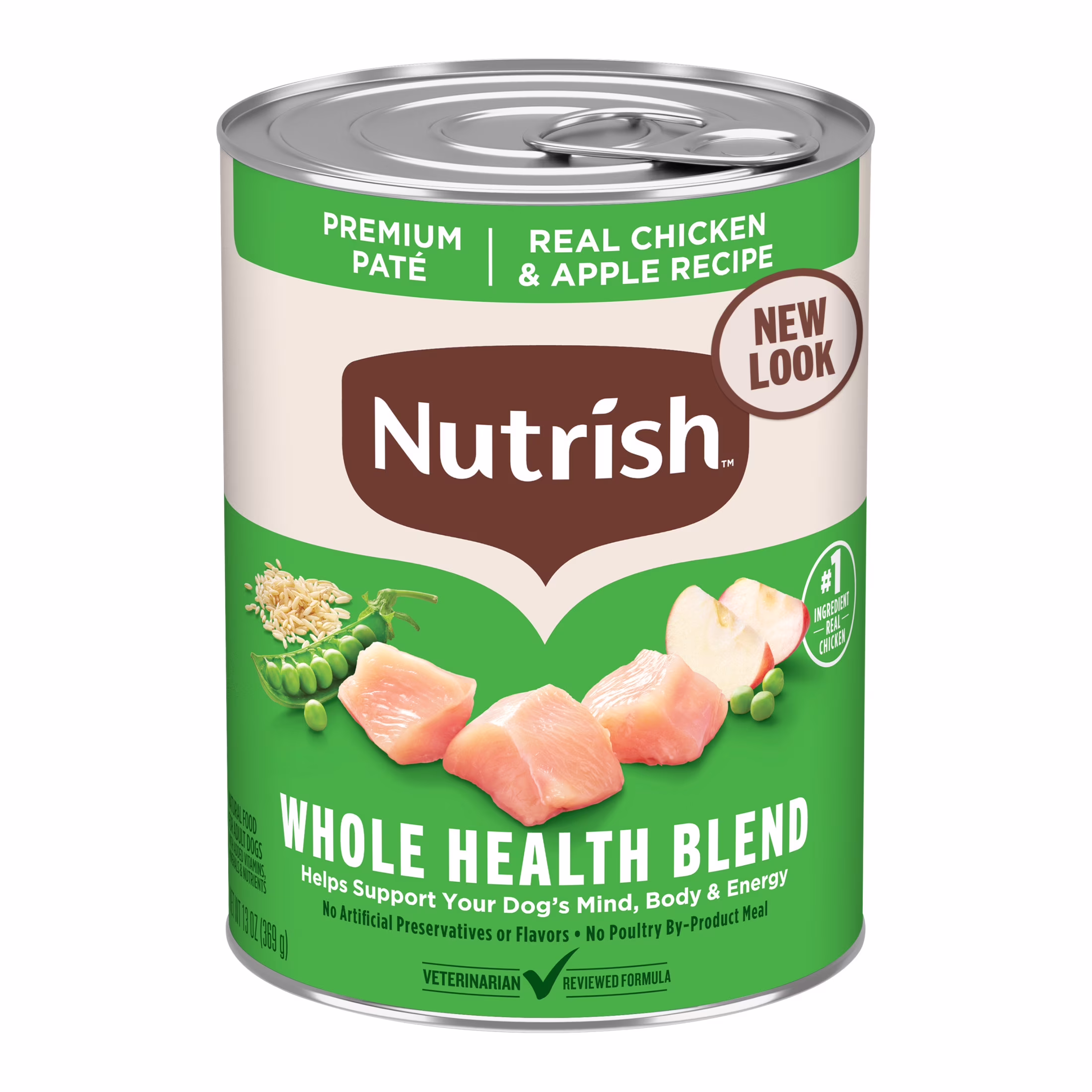 Nutrish Real Chicken & Apple Recipe Whole Health Blend Premium Paté Wet Dog Food, 13 oz. Can (Rachael Ray)