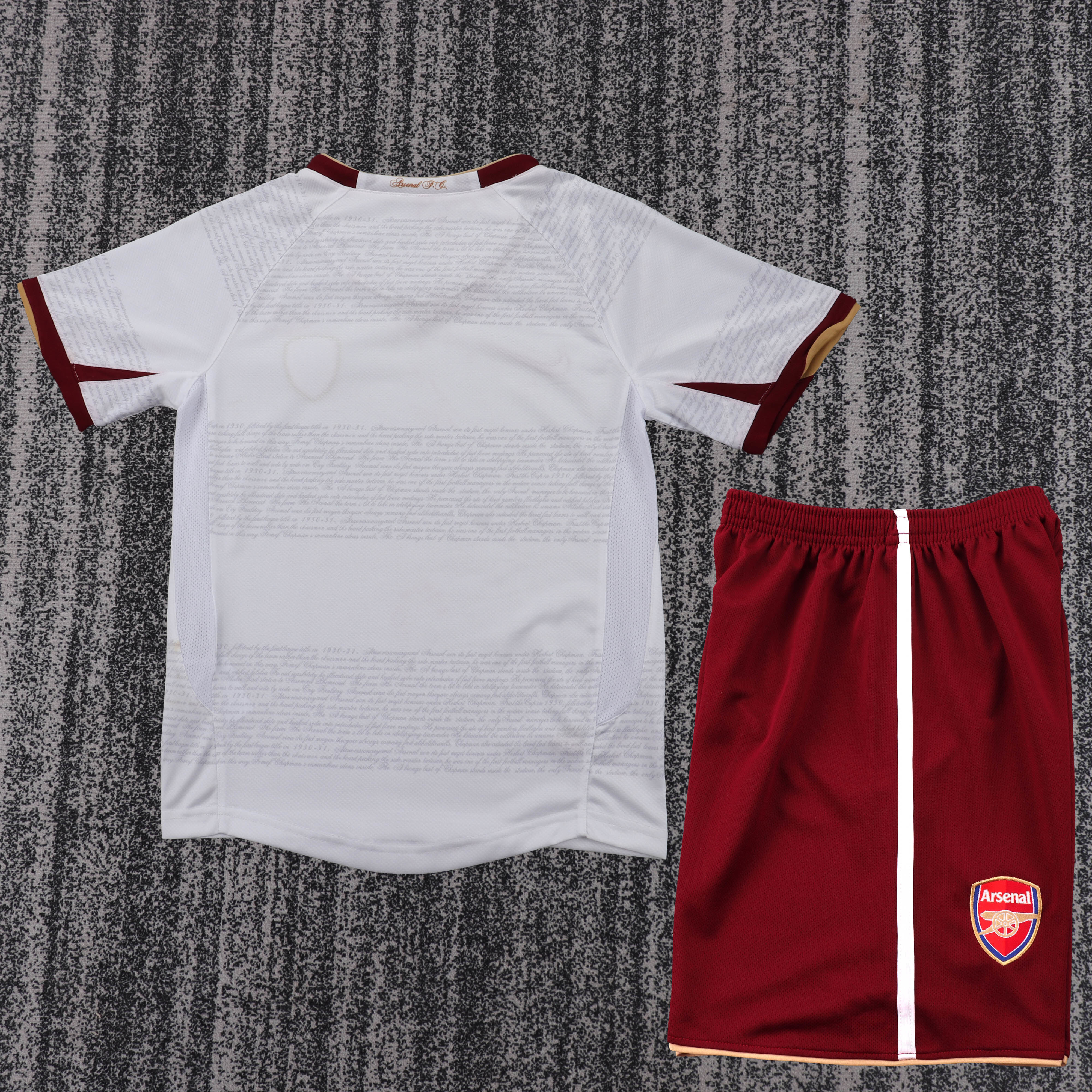 2007-08 Arsenal White Away Retro Children's Jersey Set - Fans Edition