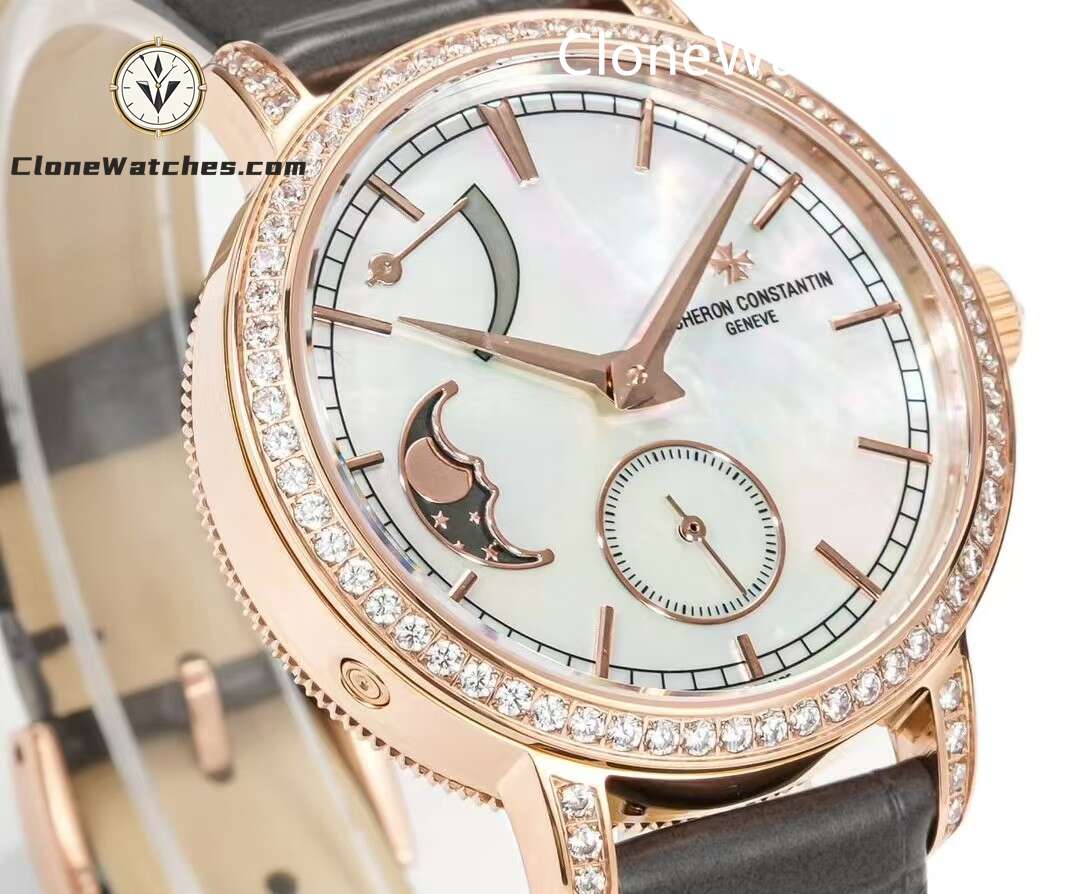 Vacheron Constantin Super Clone Watches 1:1 Traditionnelle Moon Phase 83570/000R-9915 White Dial