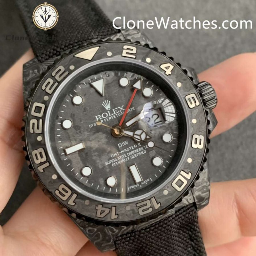 Modified Super Clone Watches 1:1 DIW Rolex GMT Master II NTPT Carbon “ALL BLACK” 3285 Movement