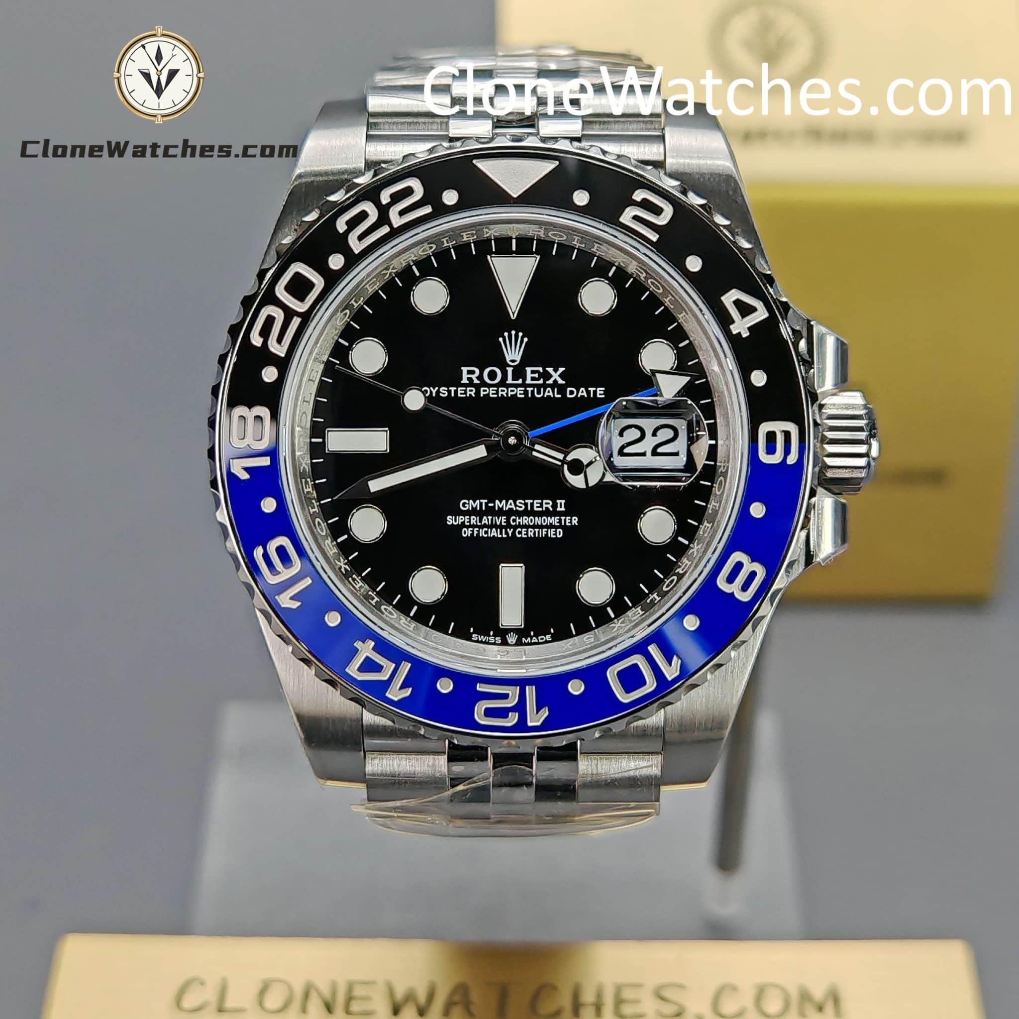 Rolex Super Clone Watches 1:1 BATMAN GMT Master II M126710blnr Jubilee 3285 Movement