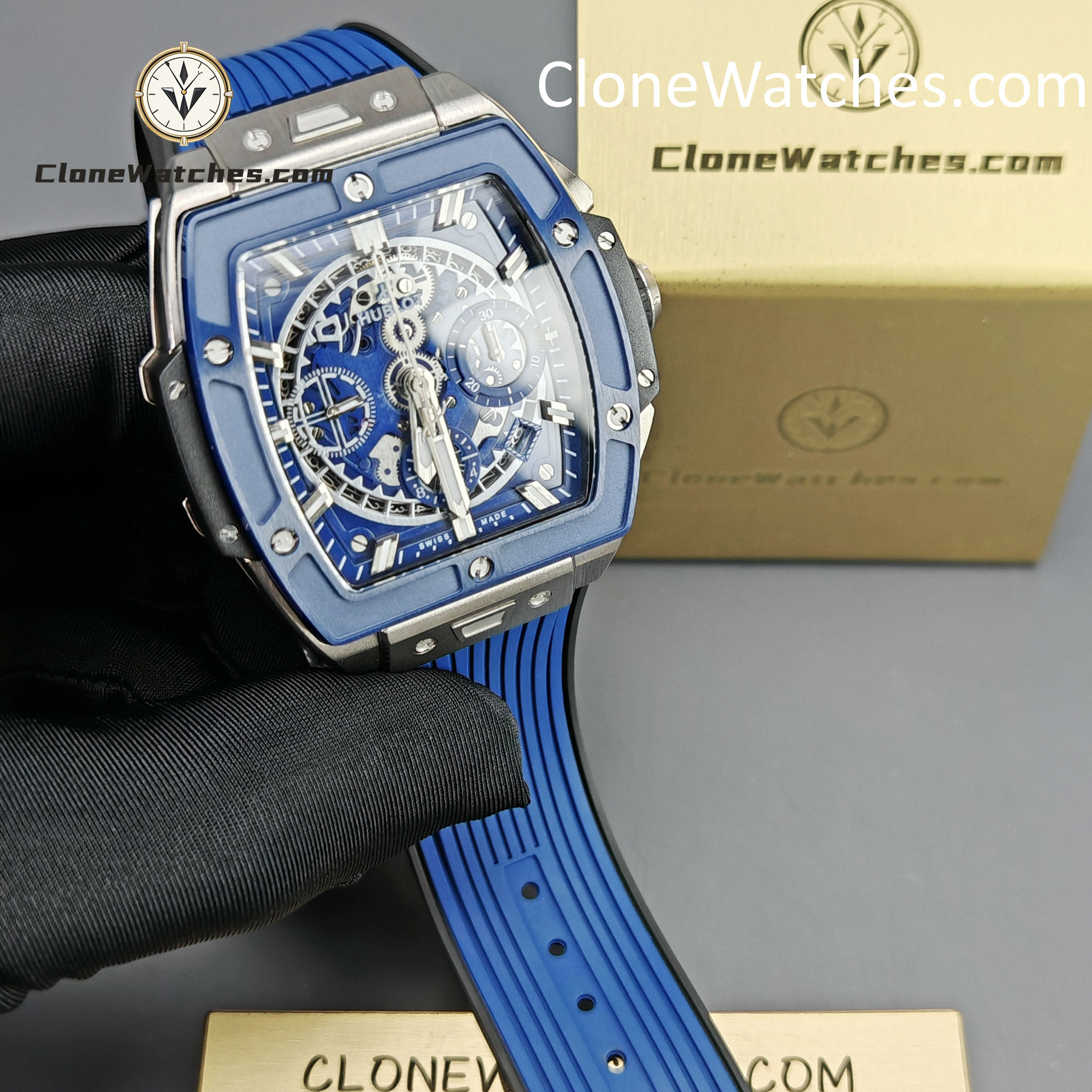 Hublot Super Clone Watches 1:1 Spirit of Big Bang Titanium Blue Ceramic 42MM 642.NL.7170.RX