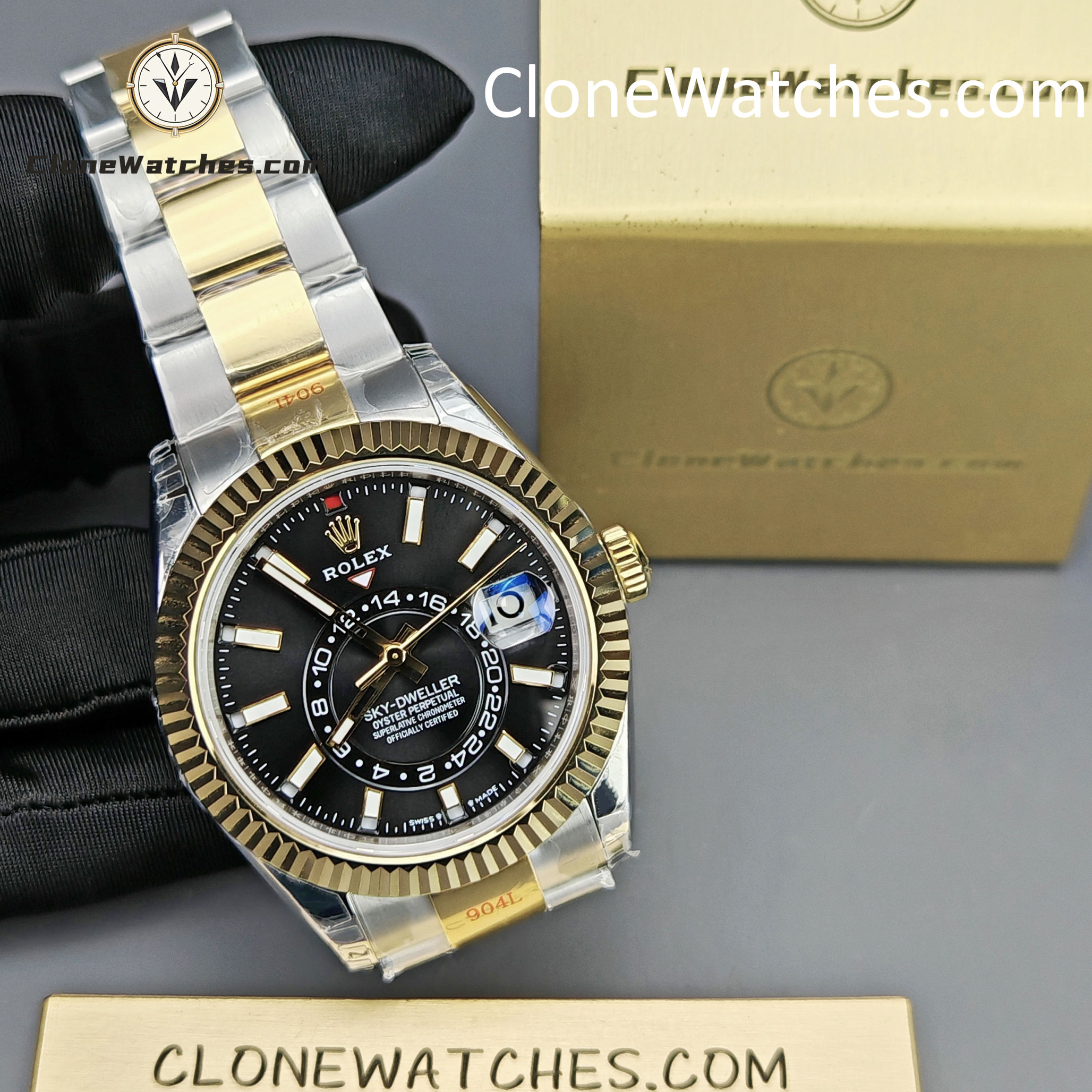 Rolex Super Clone Watch 1:1 Sky Dweller Black Dial Oyster m336933-0003 42MM