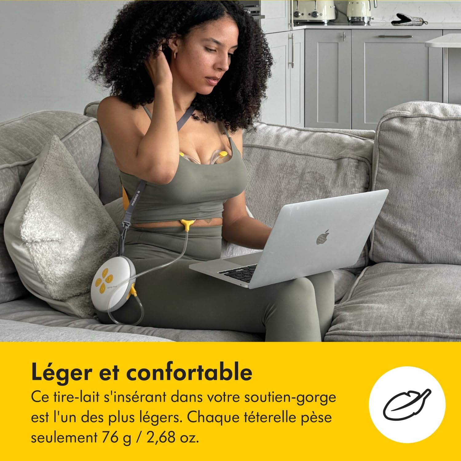 Tire lait électrique double mains libres compact avec application