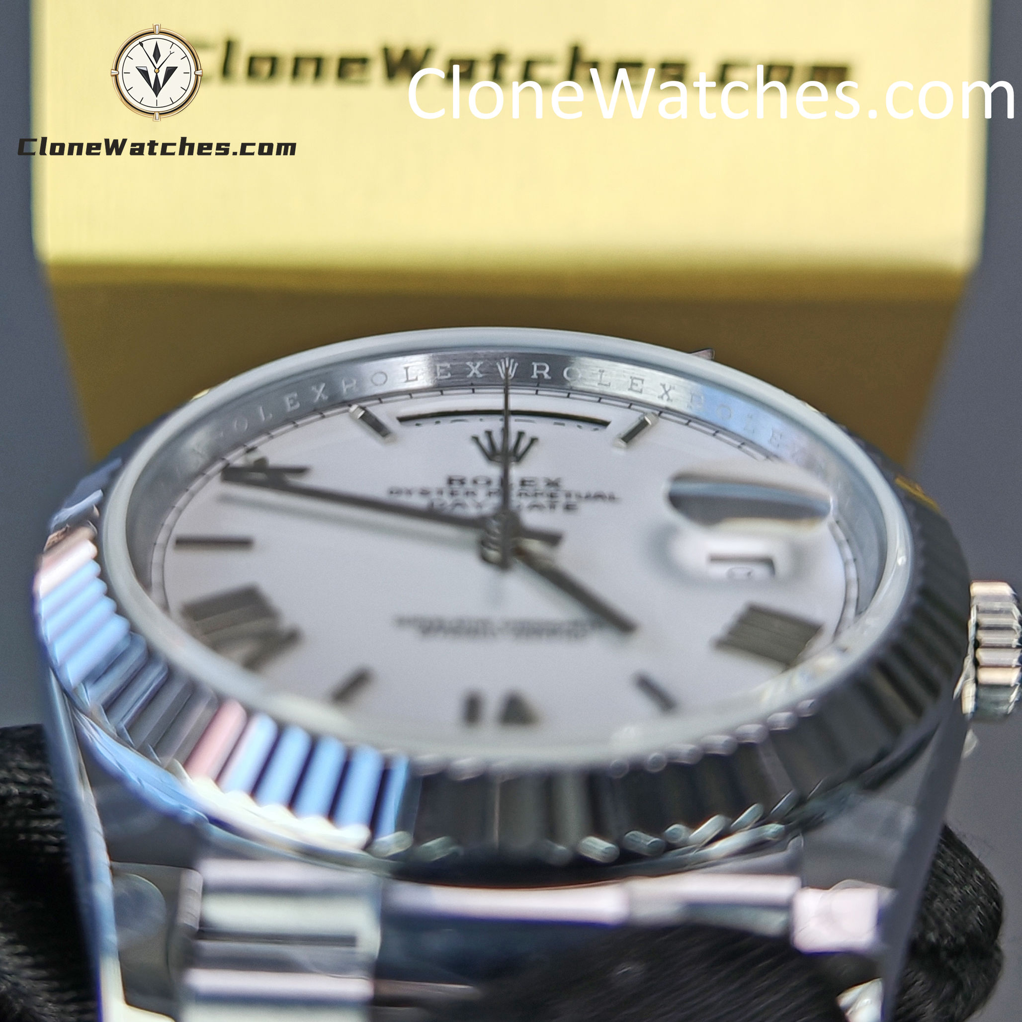Rolex Super Clone Watches 1:1 Day Date White Dial 40mm m228239-0046 3255 Movement