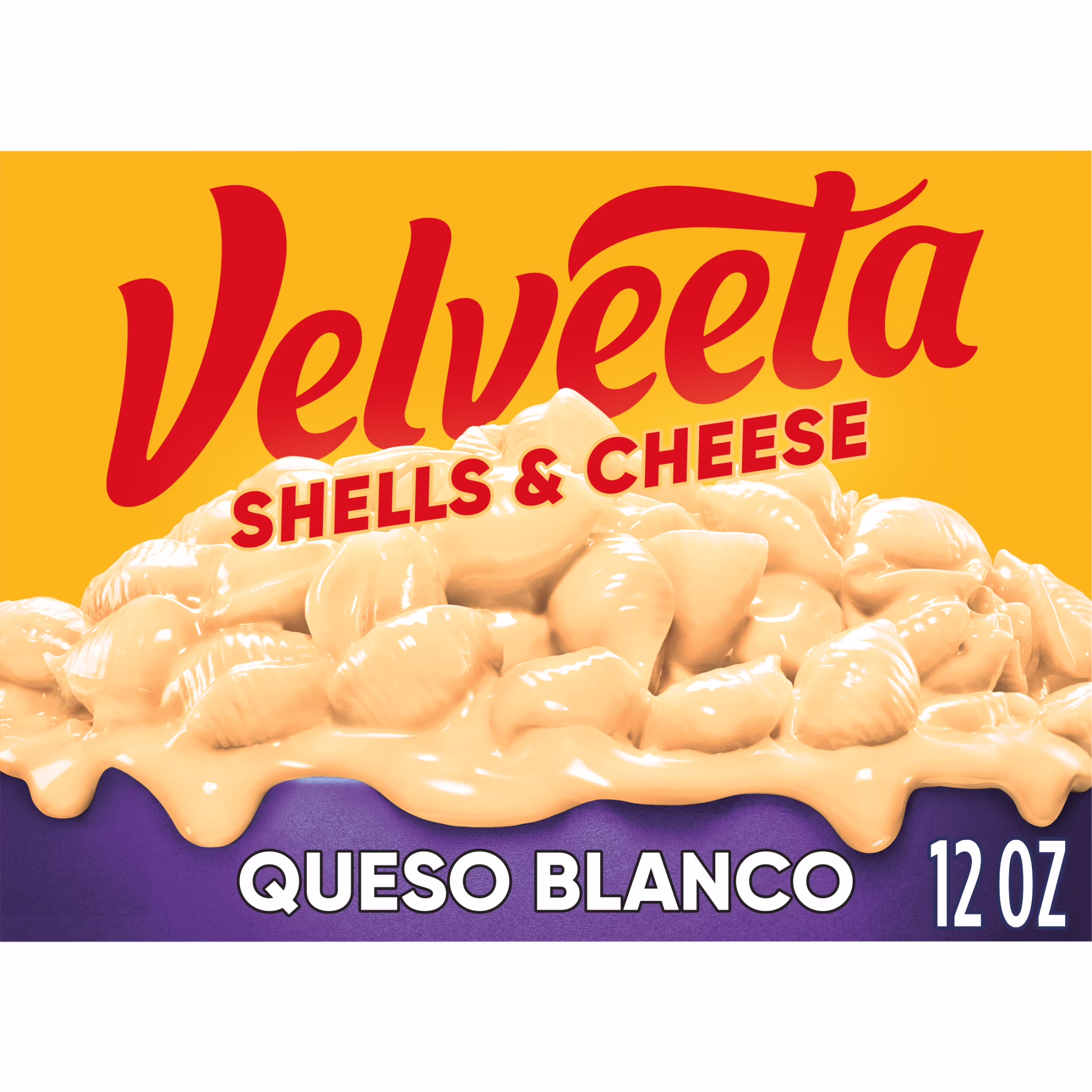 (12 pack) Velveeta Shells and Cheese Queso Blanco Mac and Cheese, 1 Box, for Easy Dinner or Dinner Sides, Made with Real Cheese, 12 oz