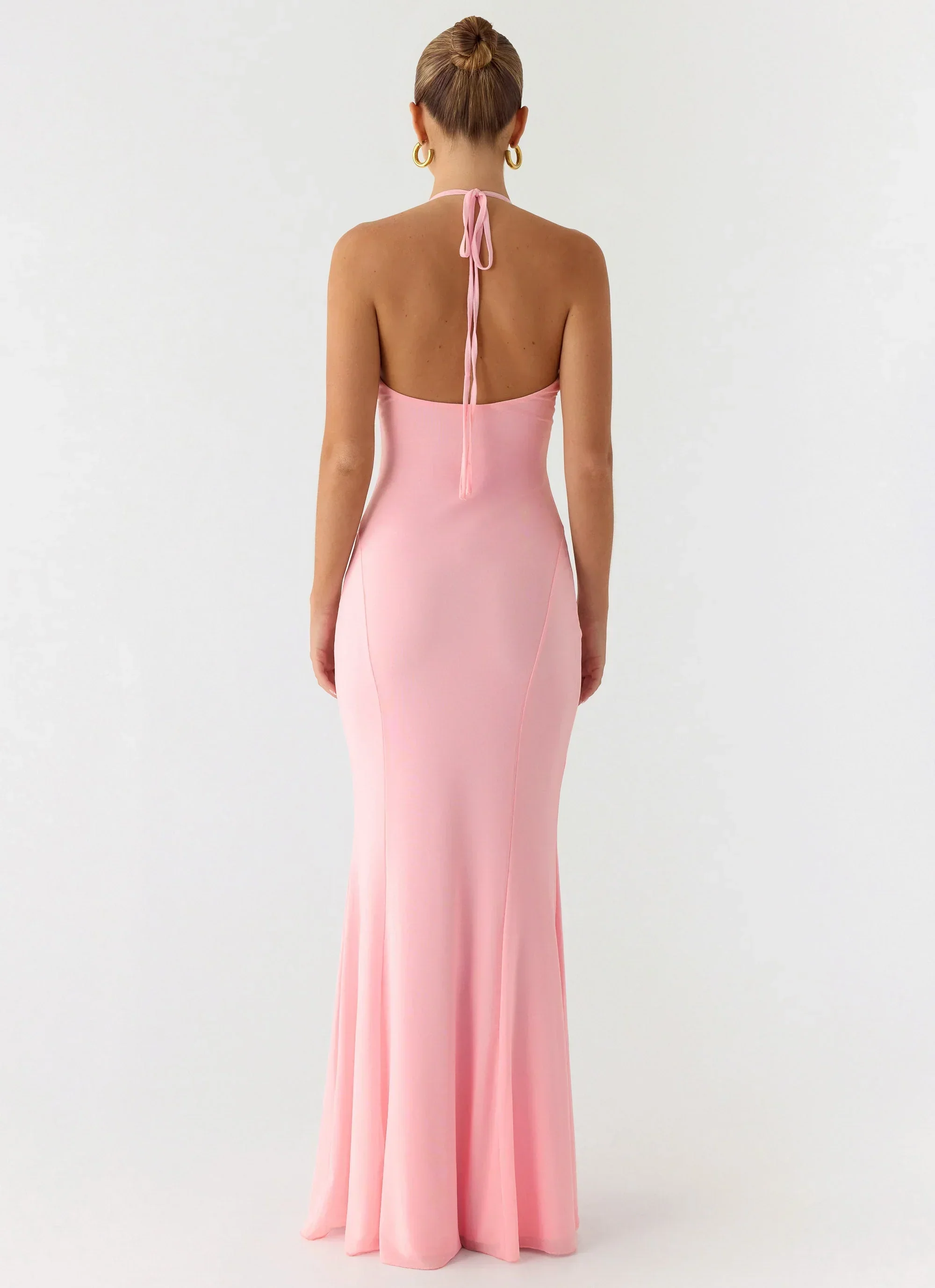 Jolin Halter Maxi Dress - Baby Pink
