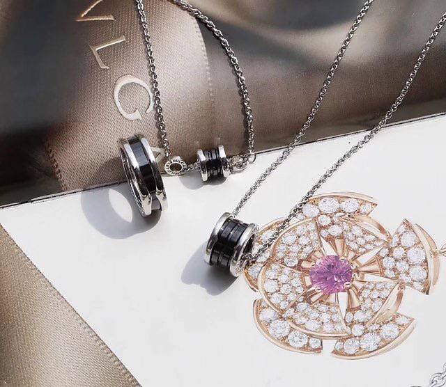 Bulgari Charity Series Black Ceramic  925 Silver Necklace