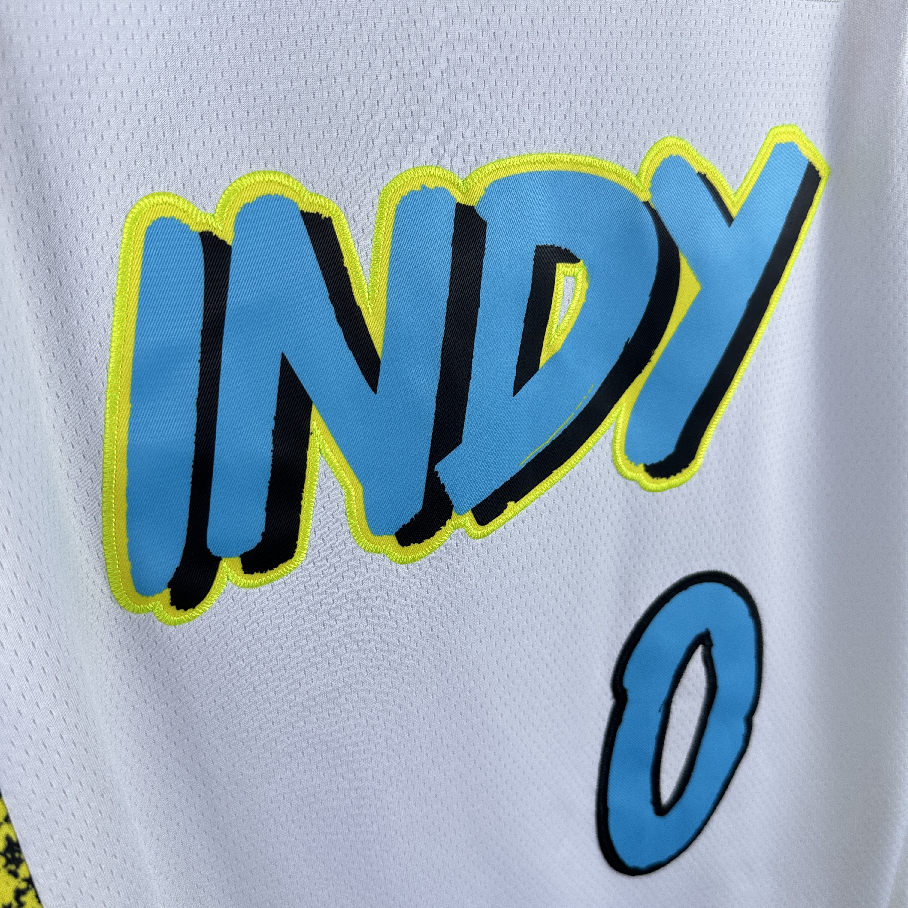 Embroidery 25th season Pacers City Edition No. 0 Haliburton