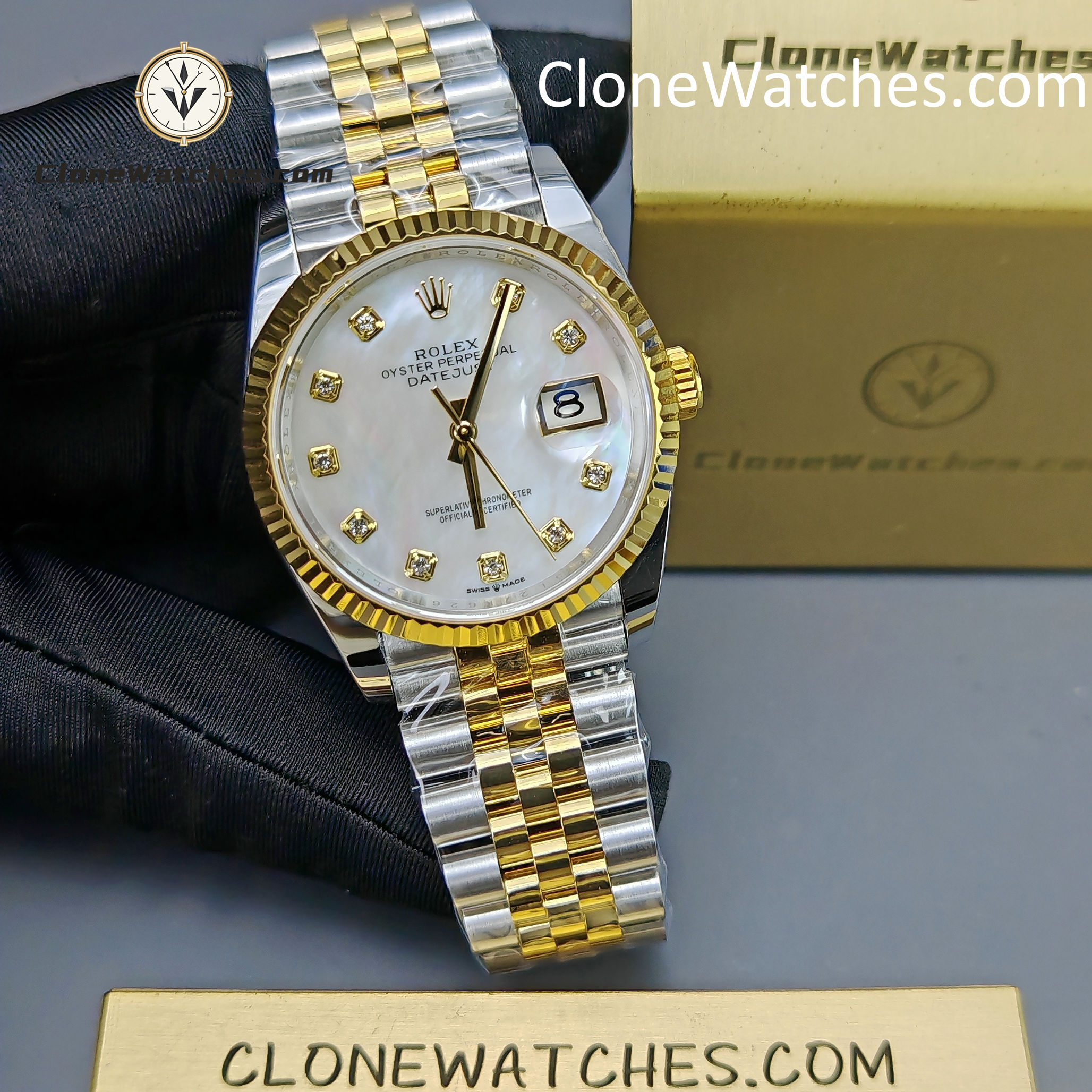Rolex Super Clone Watch 1:1 DateJust m126233-0023 Mother-of-pearl Dial Jubilee 36MM 3235 Movement
