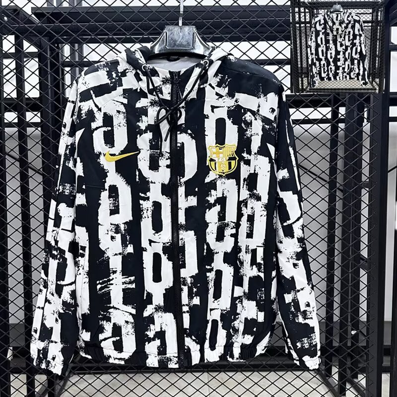 2025/26 Barcelona Hooded Waterproof Windbreaker