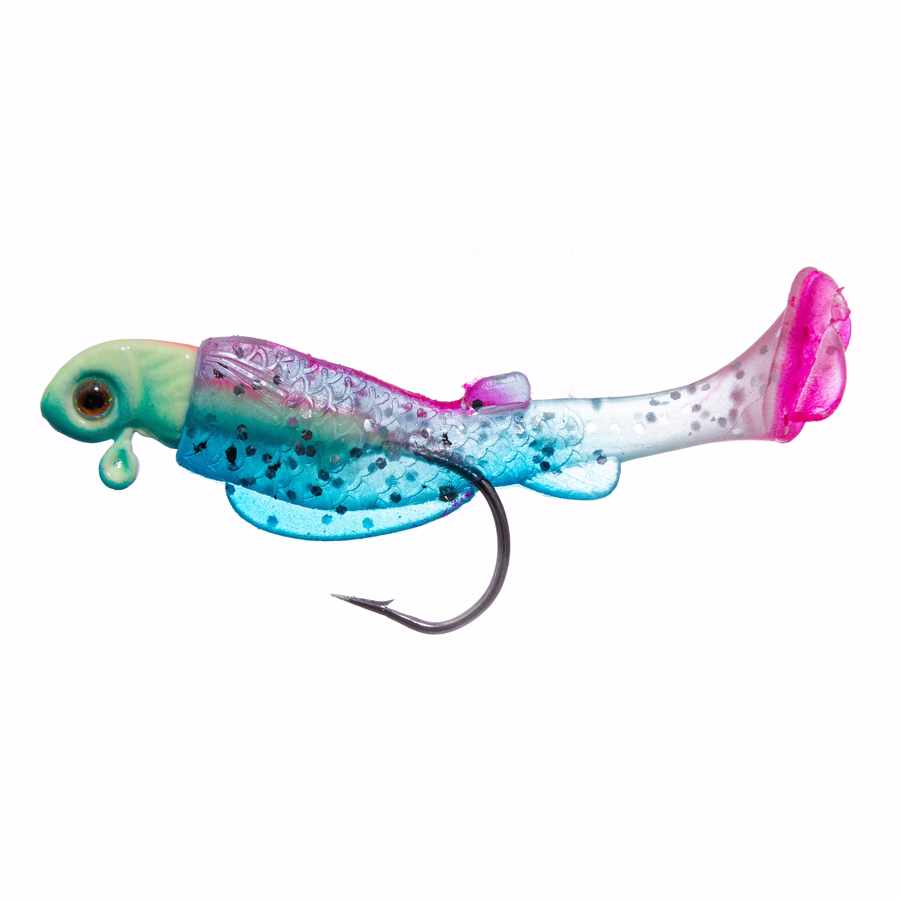 (2 pack) Ozark Trail 1/8 oz Freshwater Rigged Panfish Minnow Fishing Lure, Blue & Pink, 2-Pack