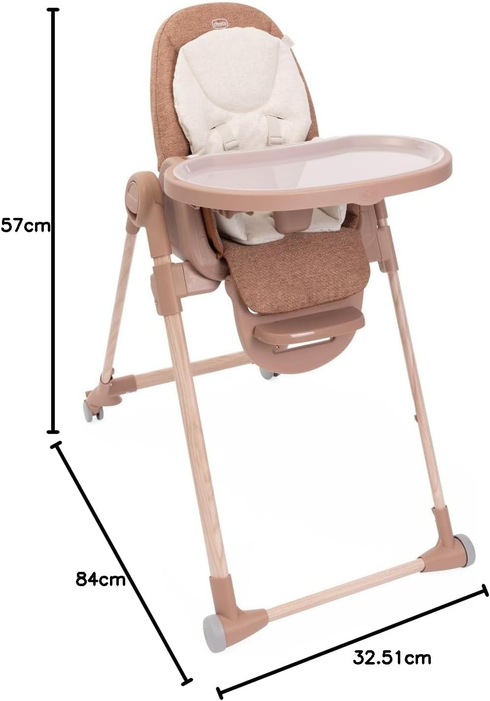 Chaise haute évolutive bébé 0 à 40 kg hauteur réglable pliage compact
