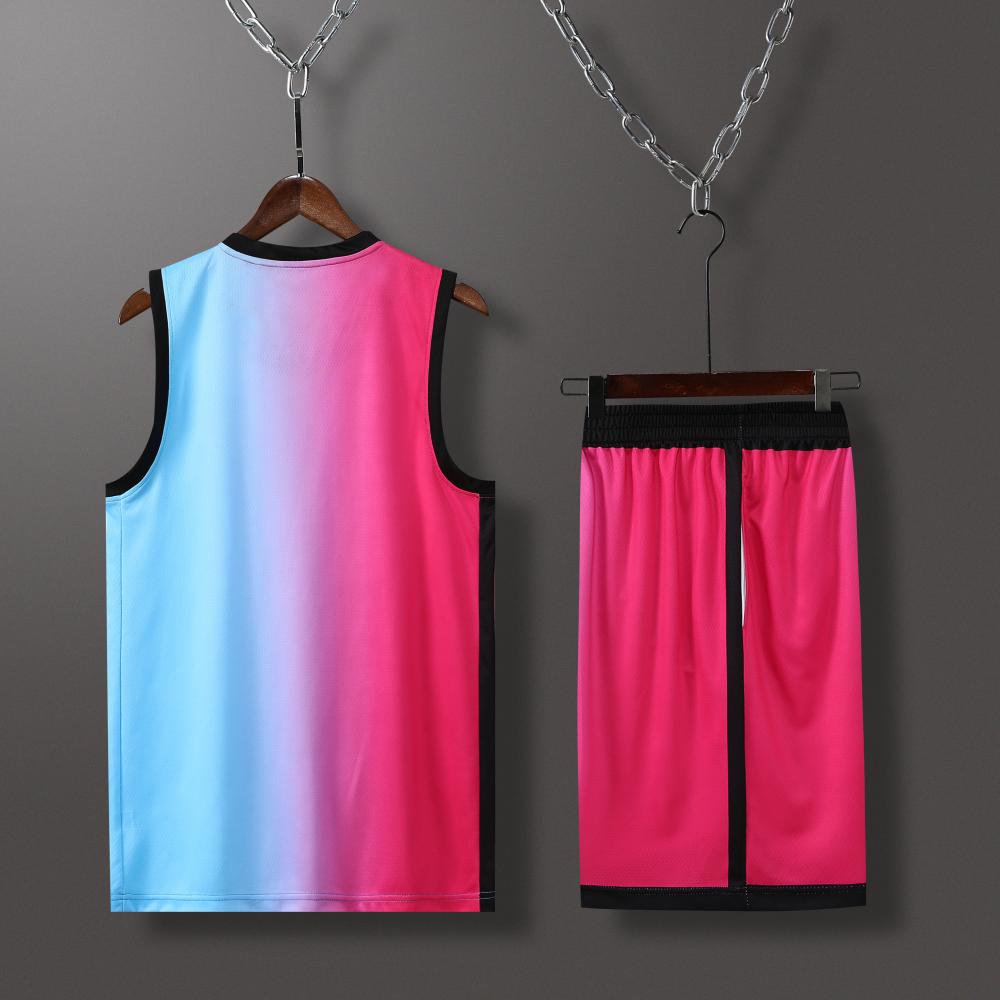 Heat basketball uniform gradient suit（Customizable name and number）