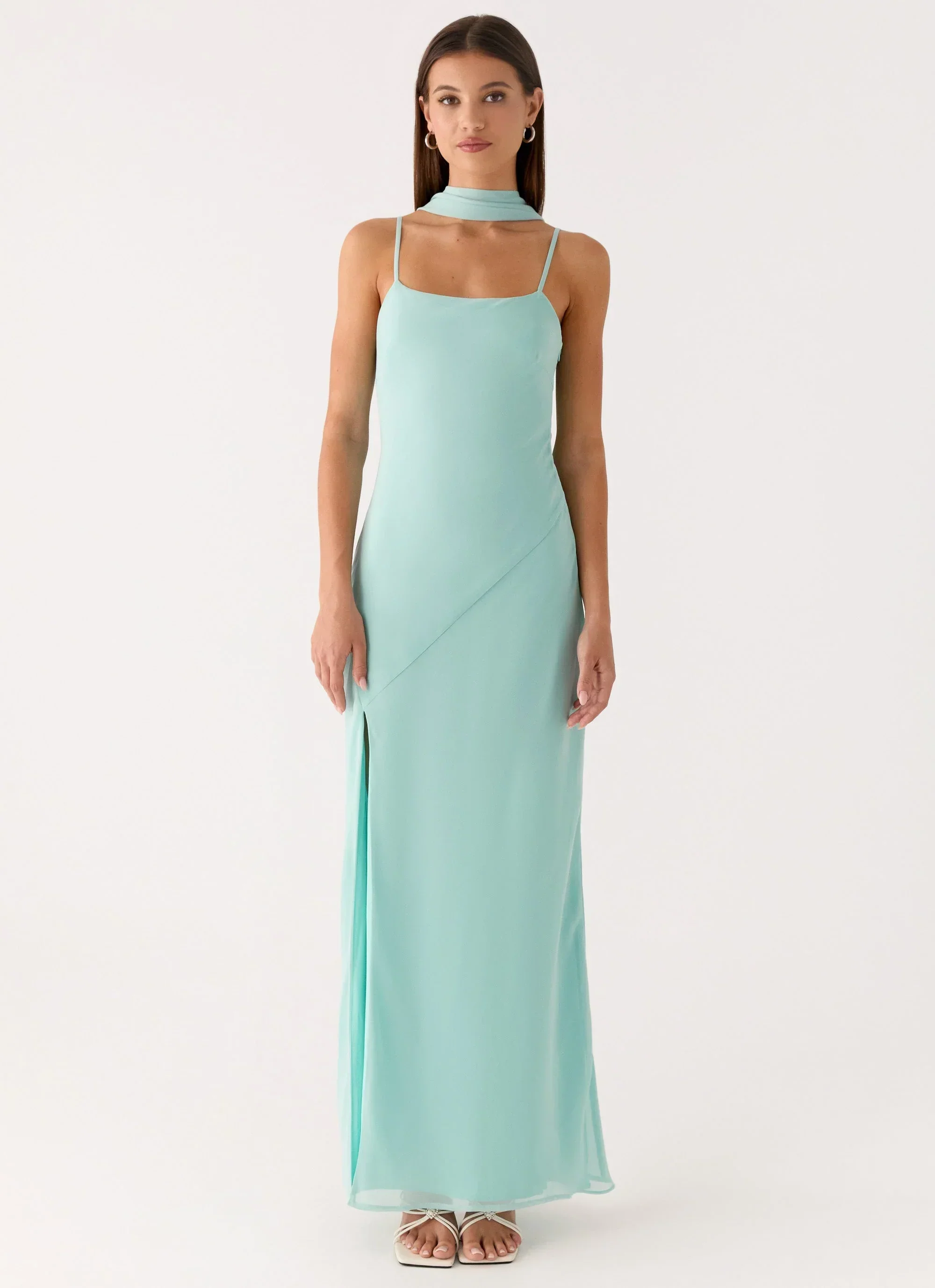 Eternelle Square Neck Maxi Dress - Teal