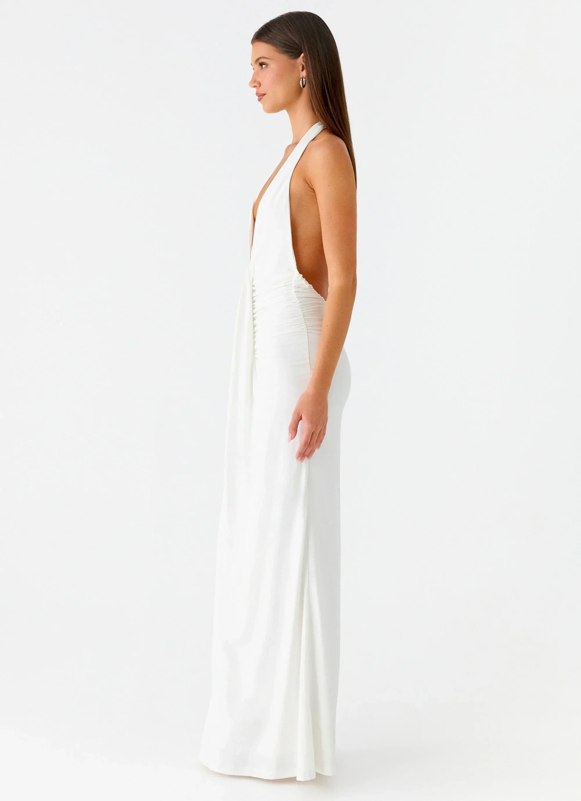 Cheyenne Halter Neck Maxi Dress - Ivory