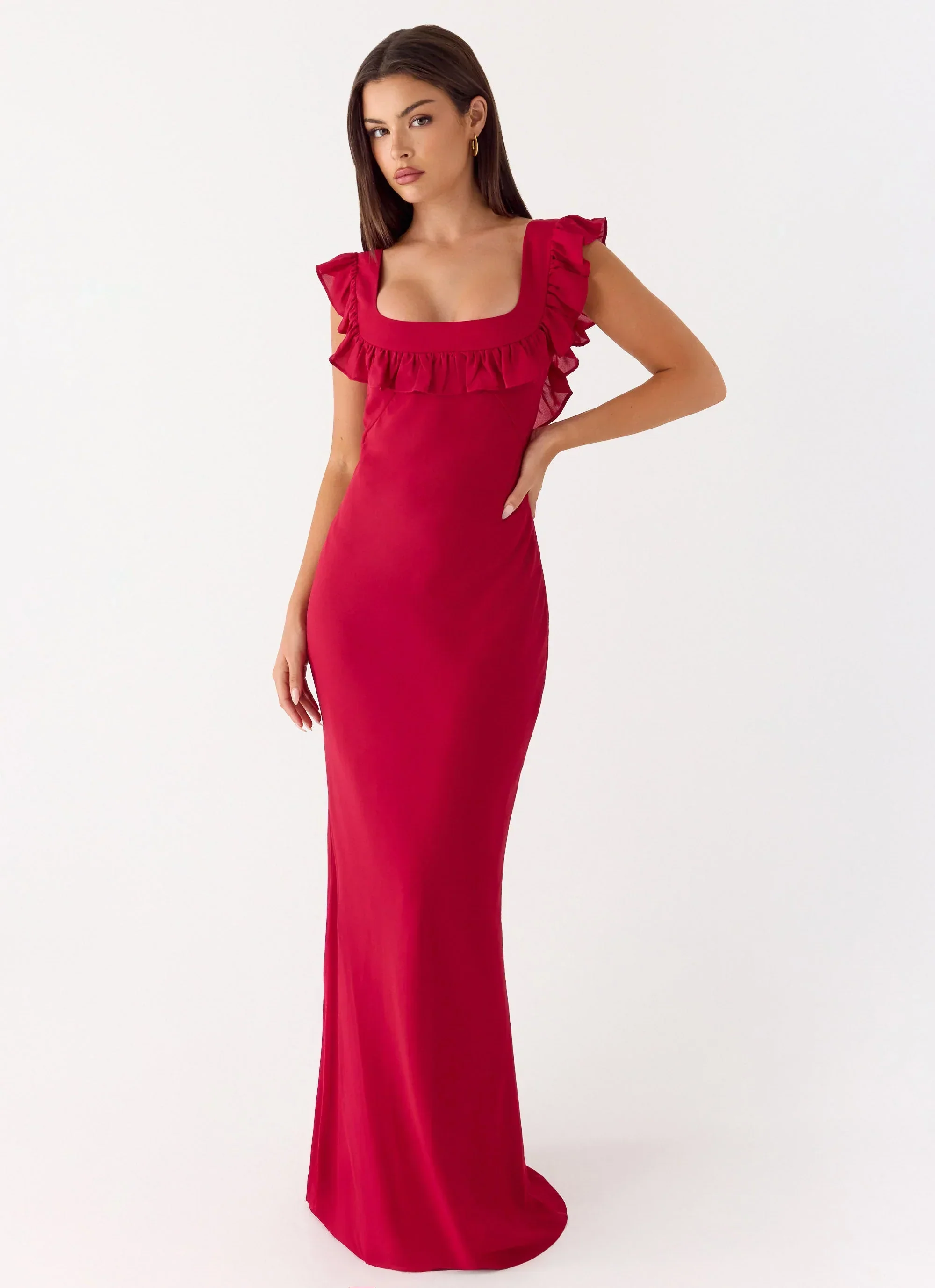 Malina Maxi Dress - Deep Red